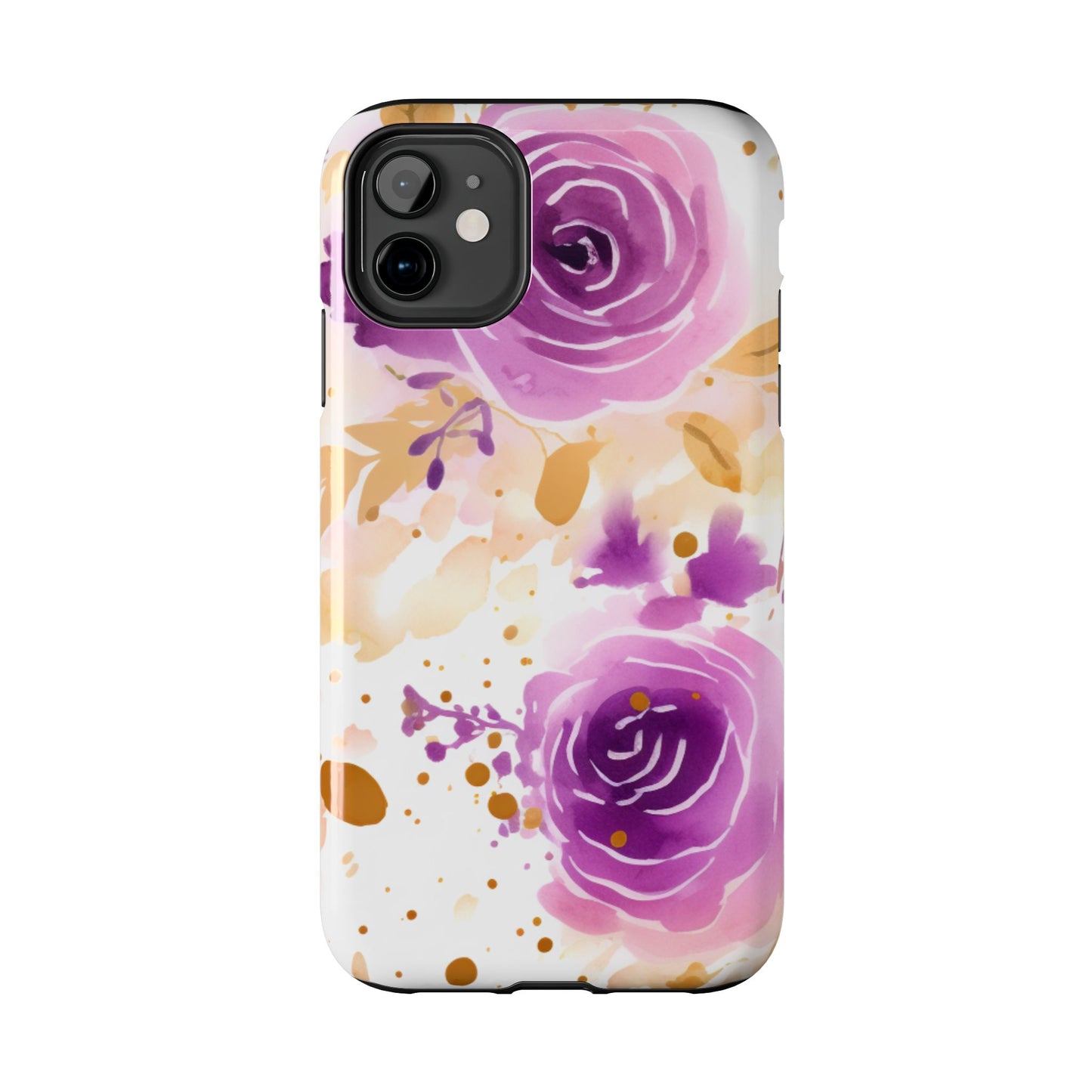 Soft Purple & Gold Floral Splash - iPhone Series Case