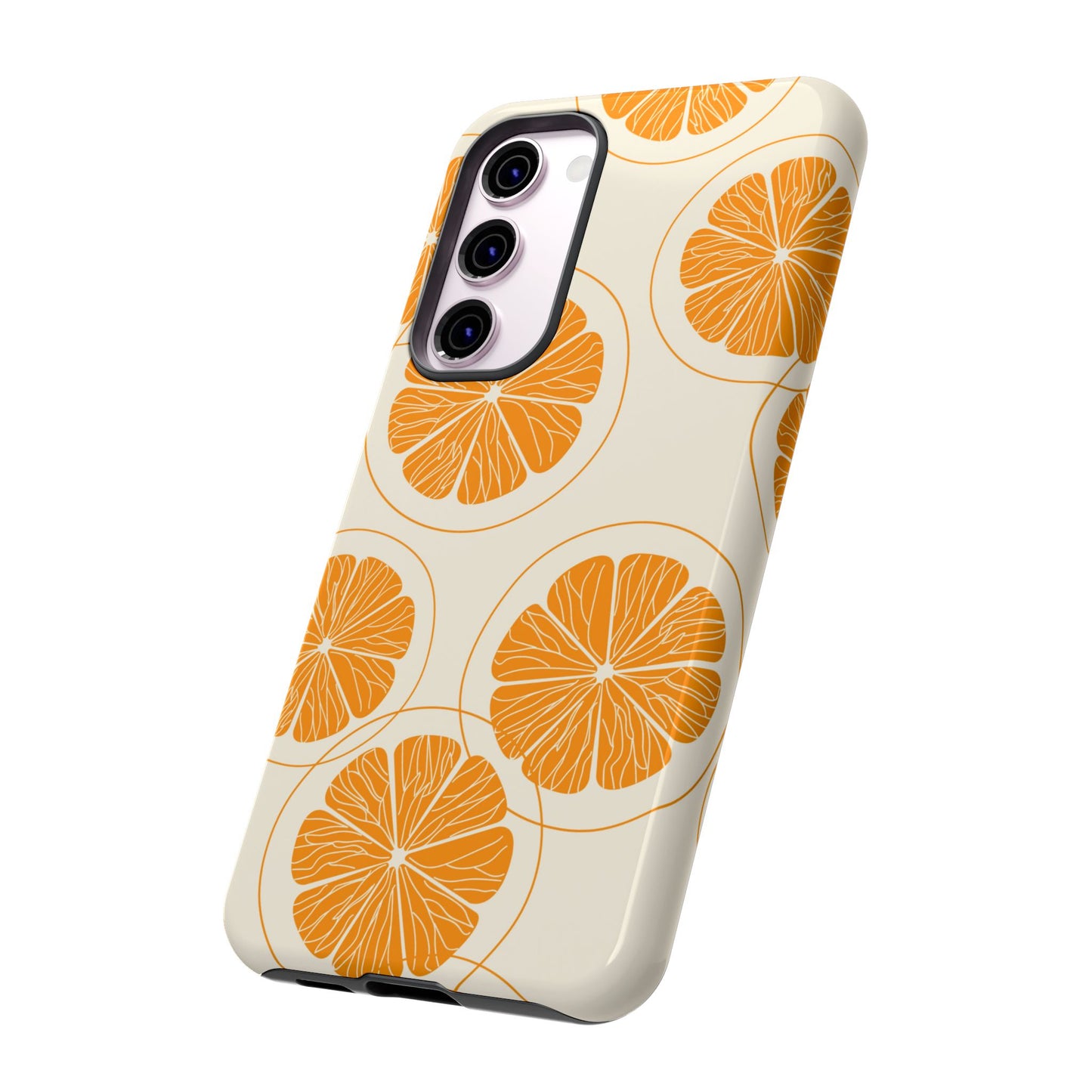 Citrus Burst Pattern Tough Samsung Galaxy  Case – Bold Orange Design, Shockproof Protection