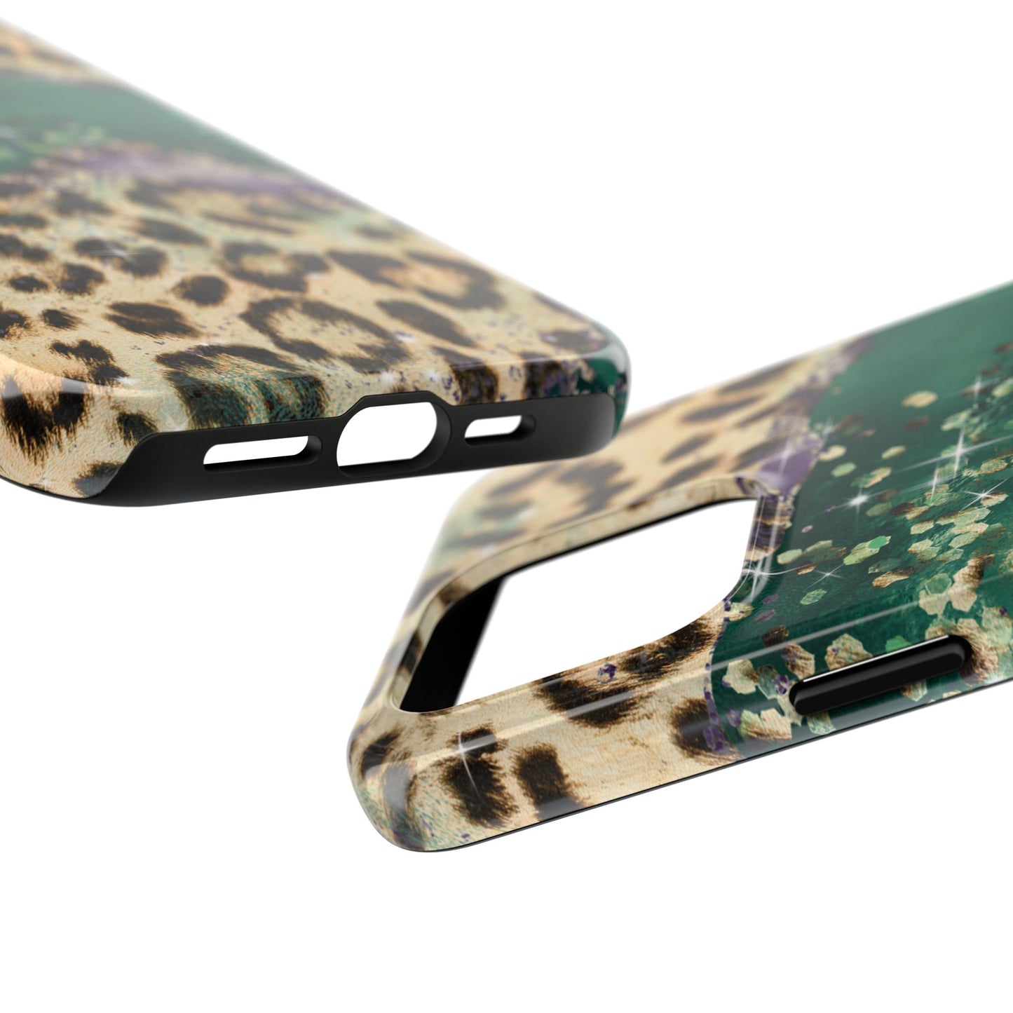 Emerald Glitter Leopard Print - iPhone Series Case