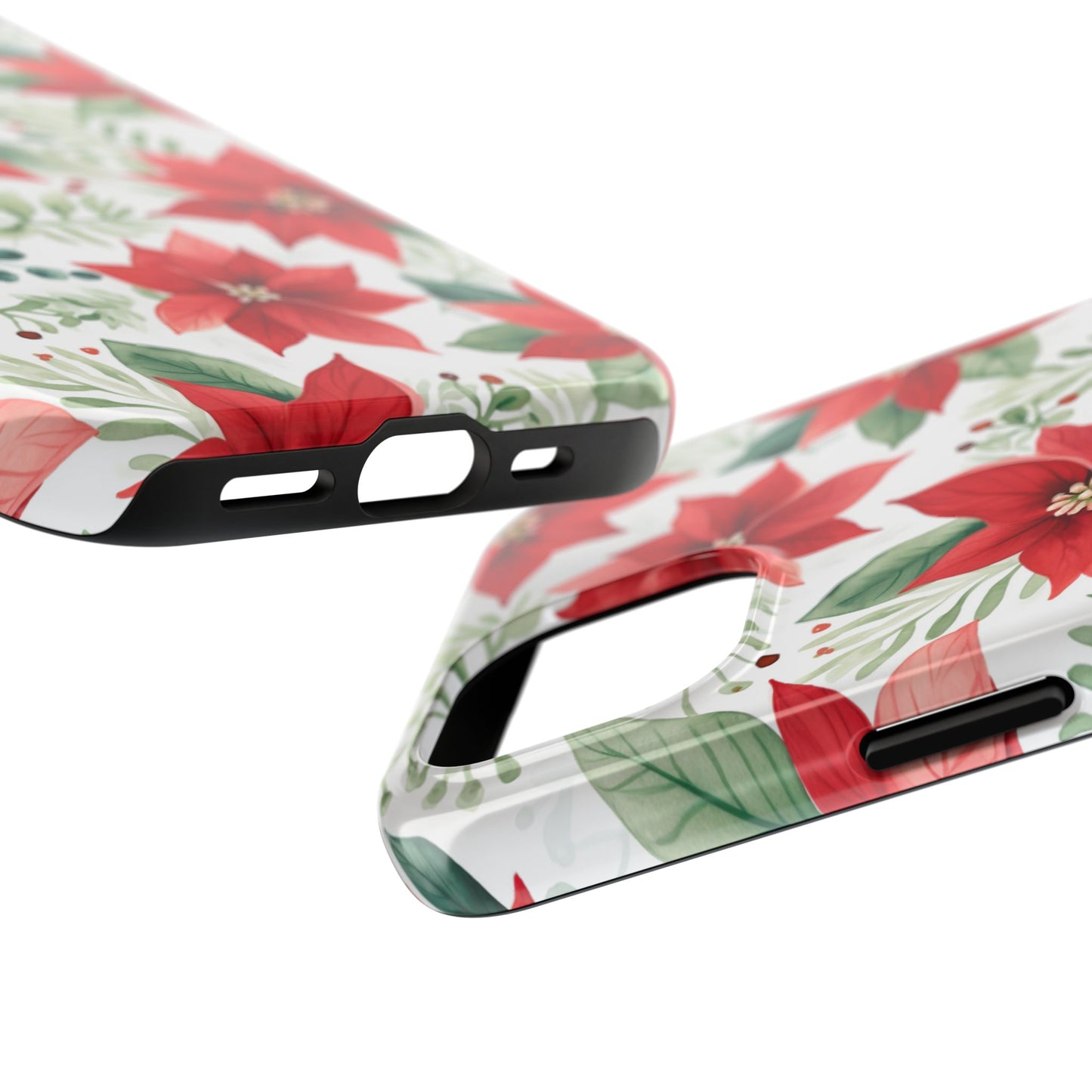 Festive Poinsettia Holiday Pattern – iPhone Series Case