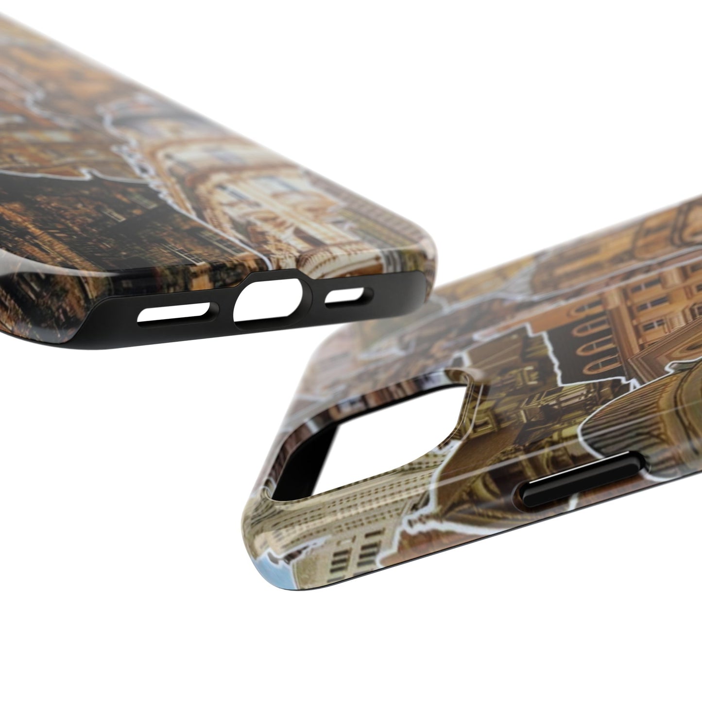 Vintage Architectural Collage iPhone Case – Tough Dual - Layer Protection with Matte Finish - BOGO Cases