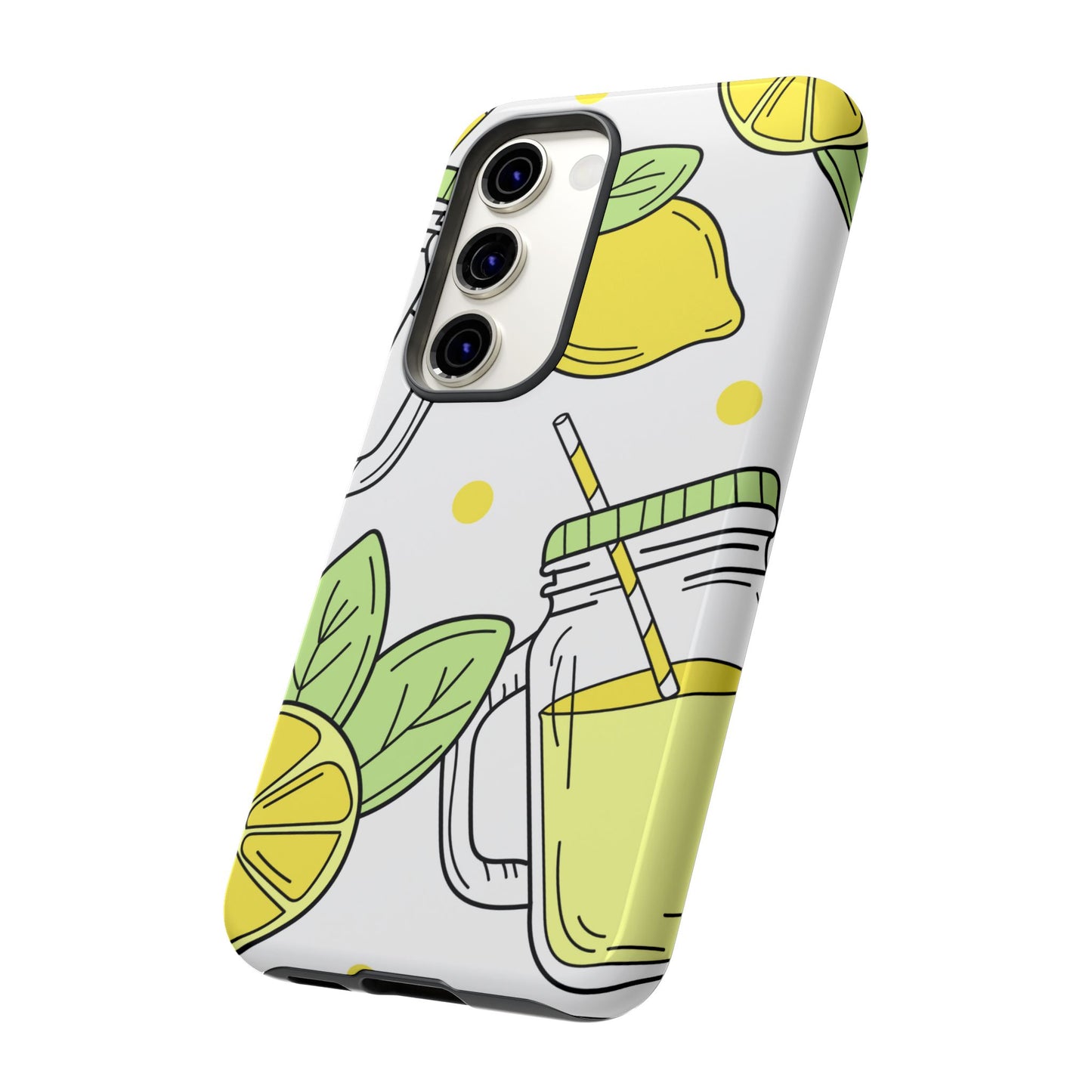 Lemonade Love Tough Samsung Galaxy Case – Fun Lemon Mason Jar Design, Dual-Layer Protection