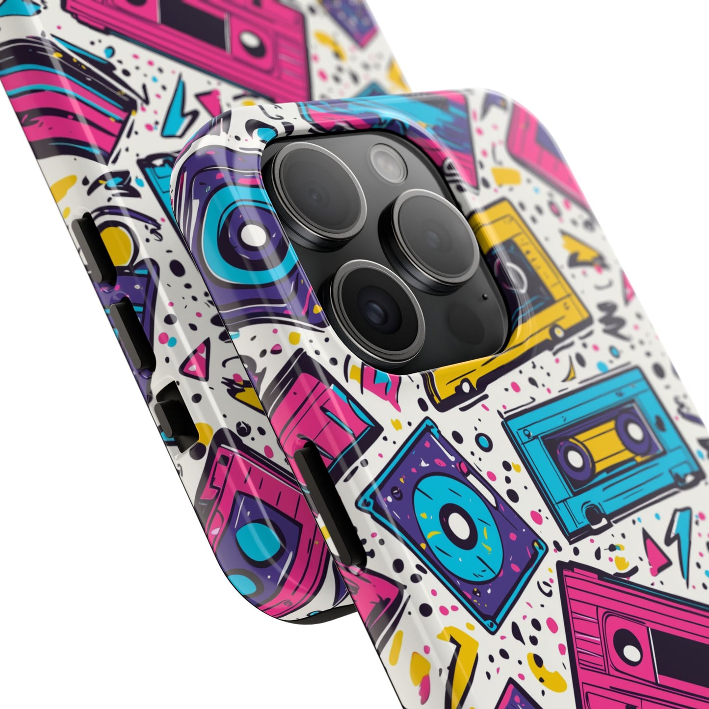 Retro Cassette Vibes Tough iPhone Case – Bold 80s Tape Design, Shockproof Protection - BOGO Cases