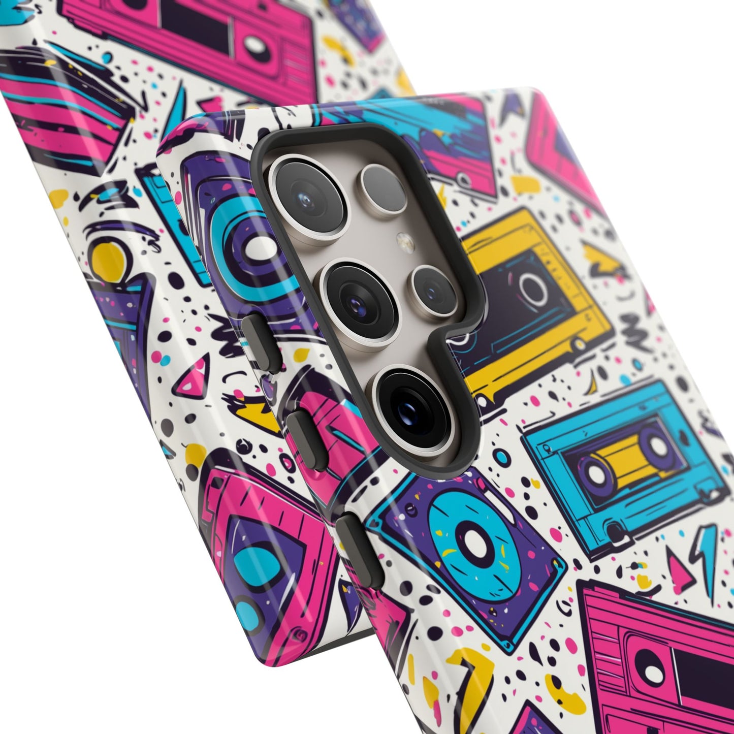Retro Cassette Vibes Tough Samsung Galaxy  Case – Bold 80s Tape Design, Shockproof Protection