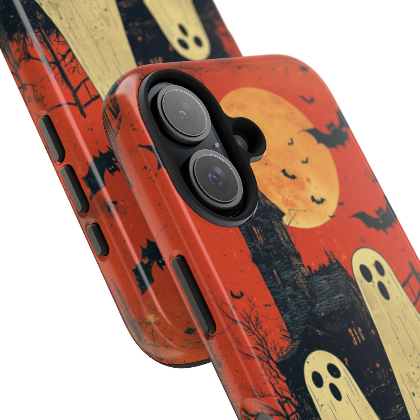 Haunted House & Ghosts iPhone Case – Spooky Halloween Full Moon Design