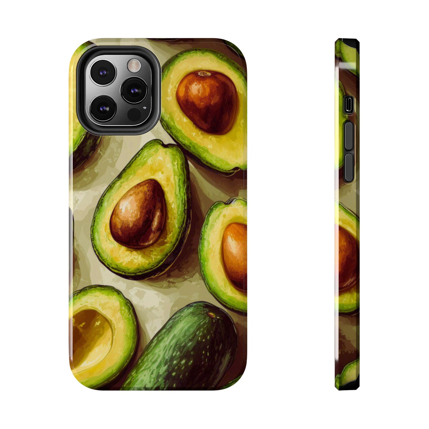 Realistic Avocado iPhone Case – Detailed Green Fruit Design, Shockproof Protection - BOGO Cases
