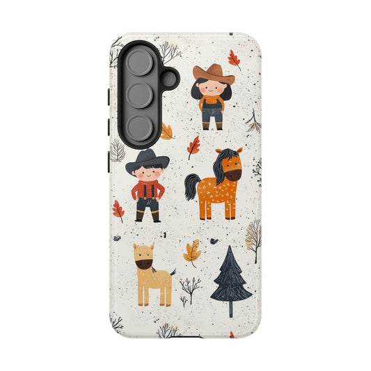 Cowboy Adventures Tough Samsung Galaxy Case – Cute Western Theme, Dual-Layer Protection