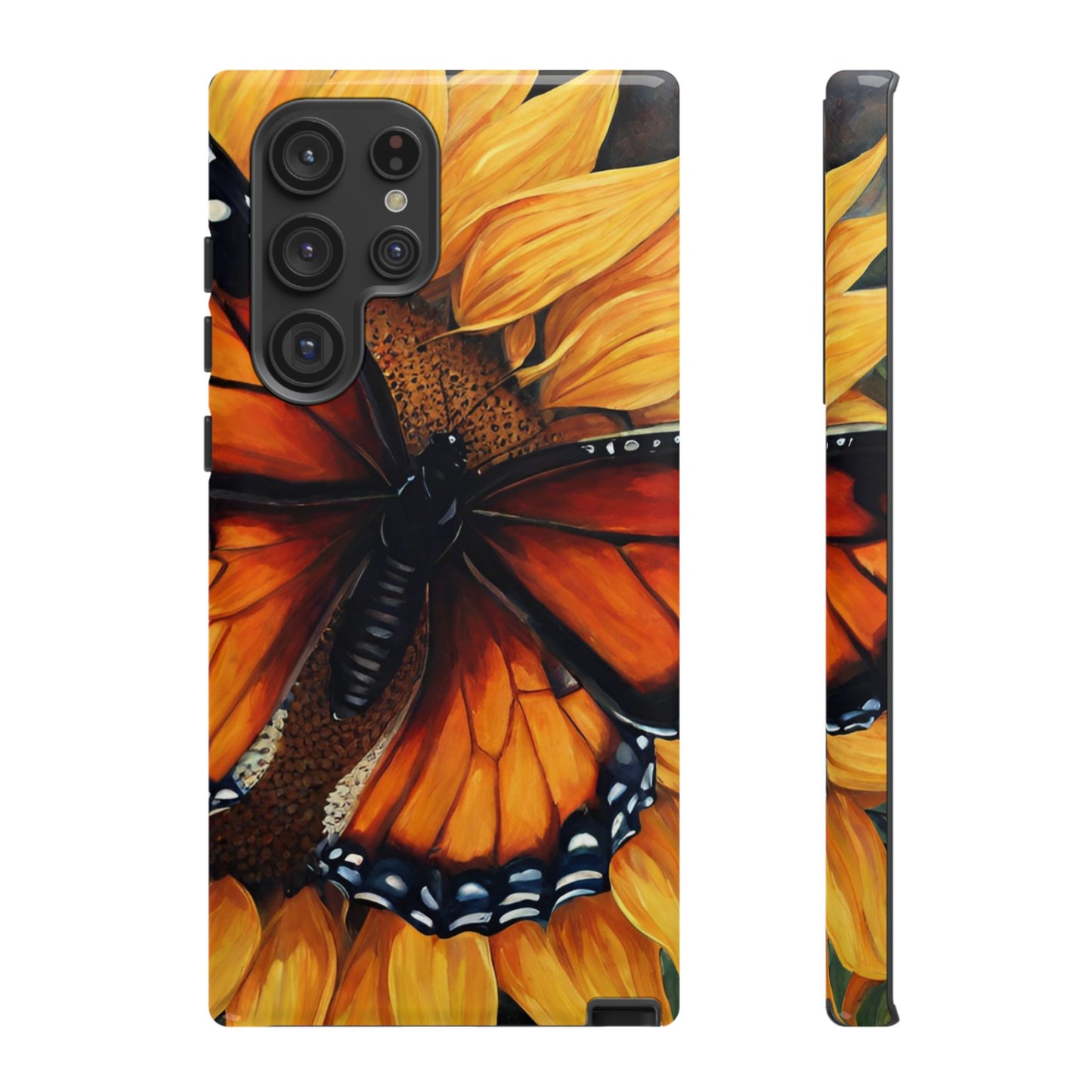 Monarch Butterfly & Sunflower Art – Samsung Galaxy Case