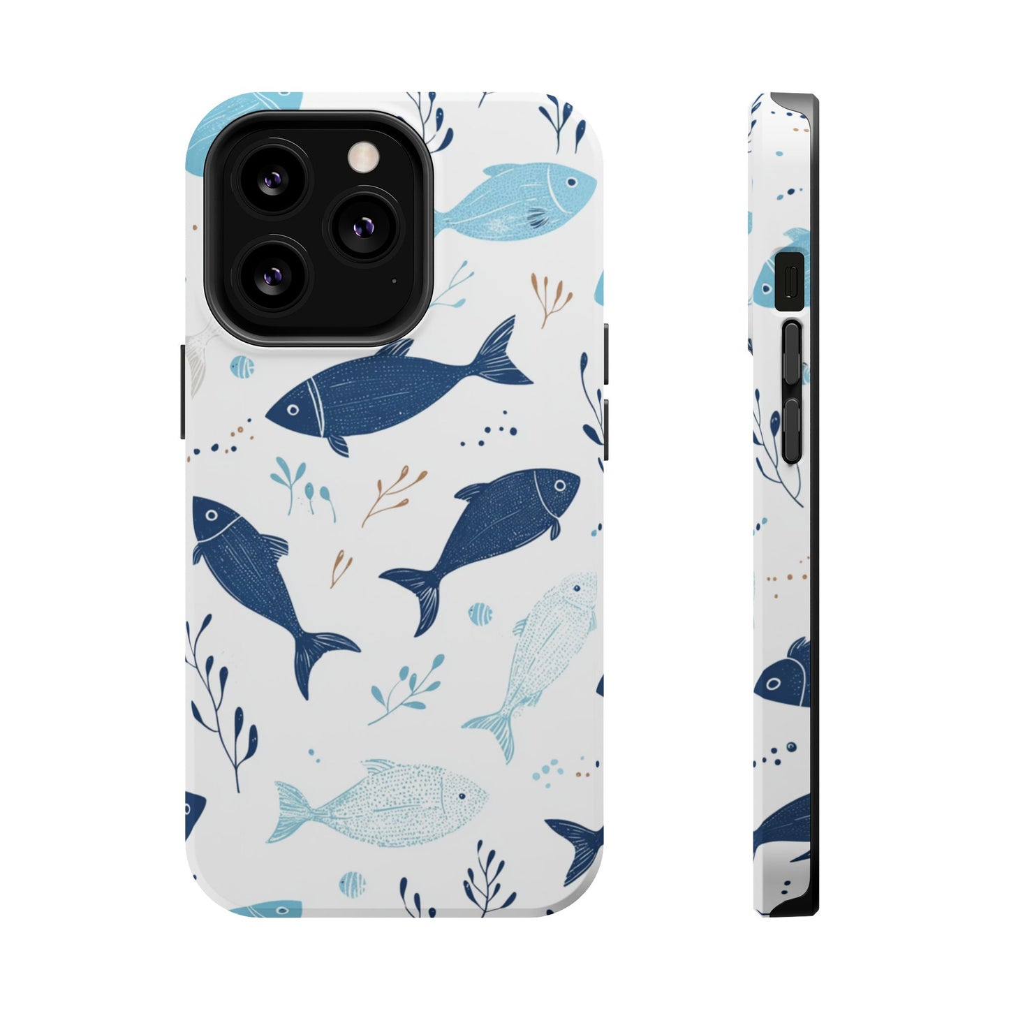Oceanic Blue Fish Pattern - MagSafe iPhone Series Case