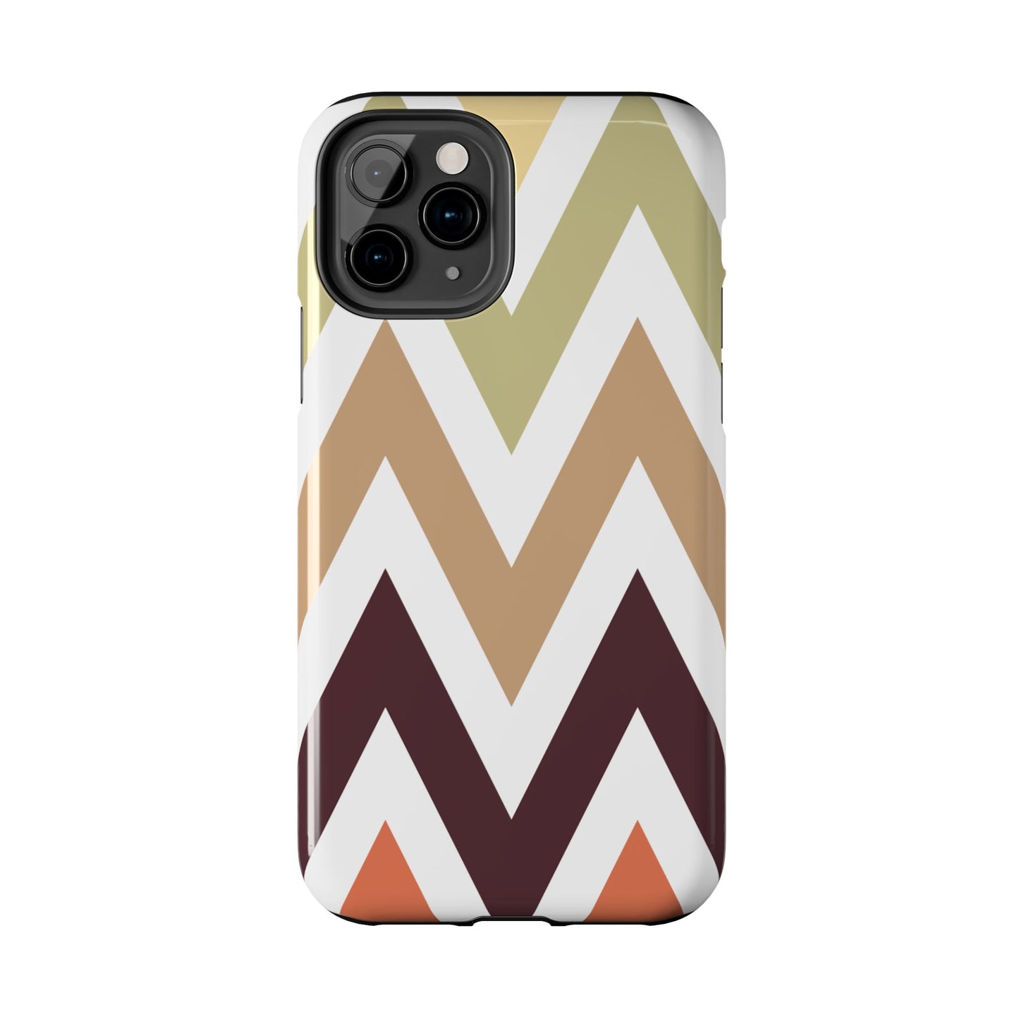 Earthy Chevron iPhone Case – Boho-Inspired Design with Dual-Layer Protection