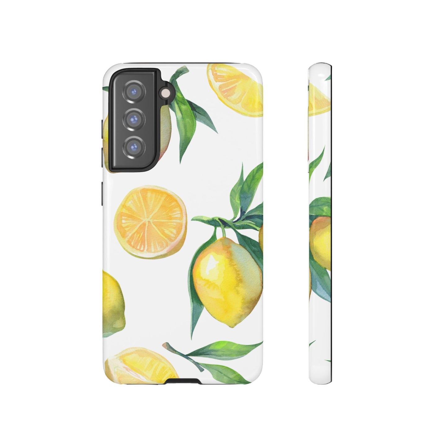 Lemon Grove Watercolor Tough Samsung Galaxy  Case – Fresh Citrus Design, Dual-Layer Protection