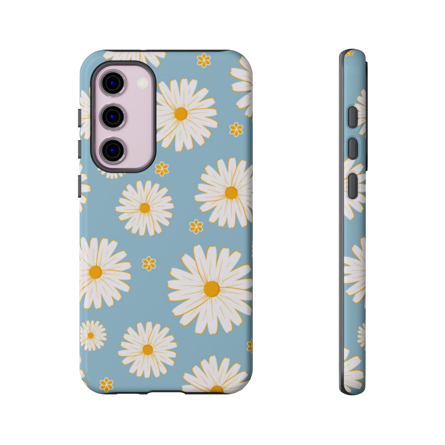 Bright Daisy Samsung Galaxy Case – Light Blue Background, Shockproof and Slim Design