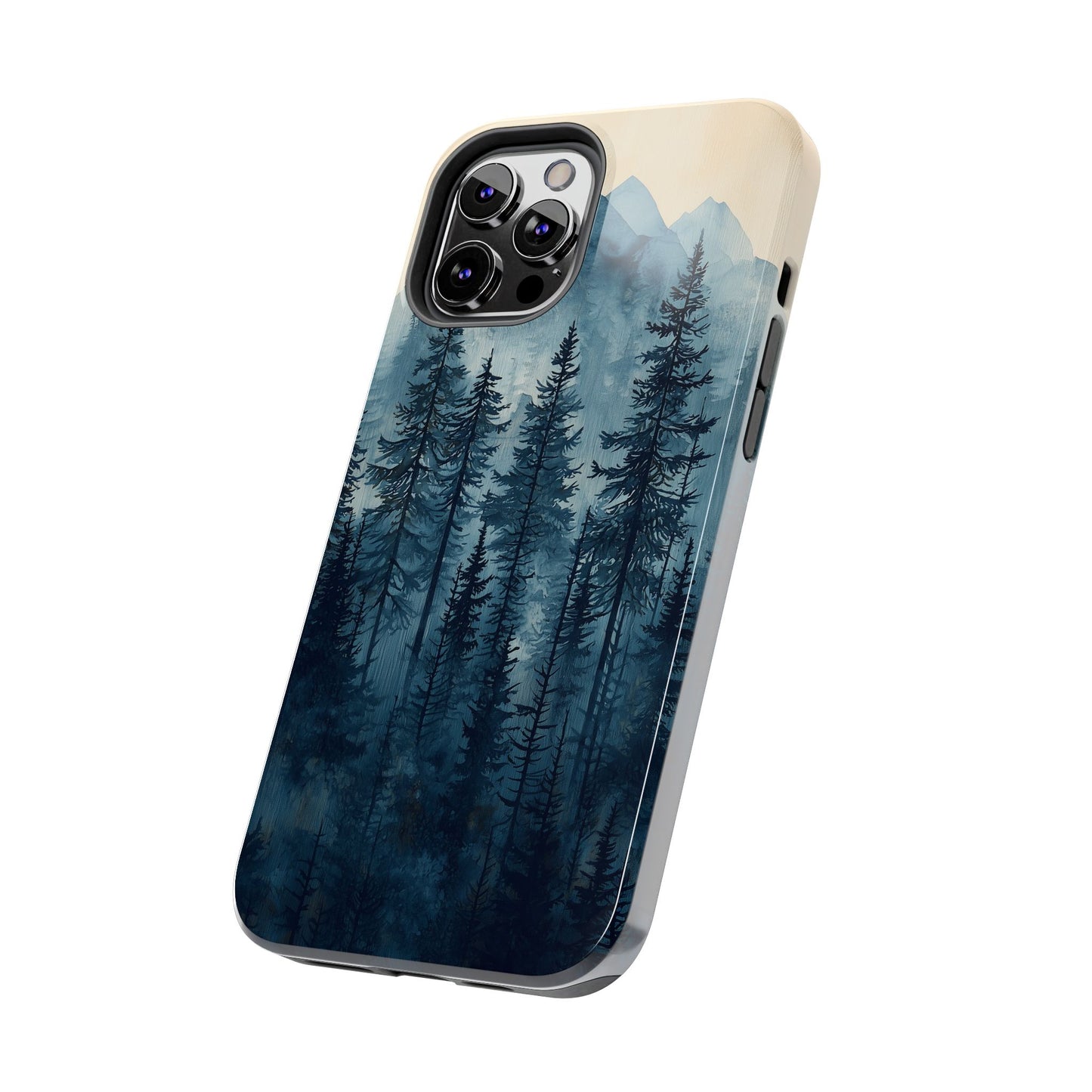 Misty Forest iPhone Case - Nature-Inspired Mountain Scene Protective Cover
