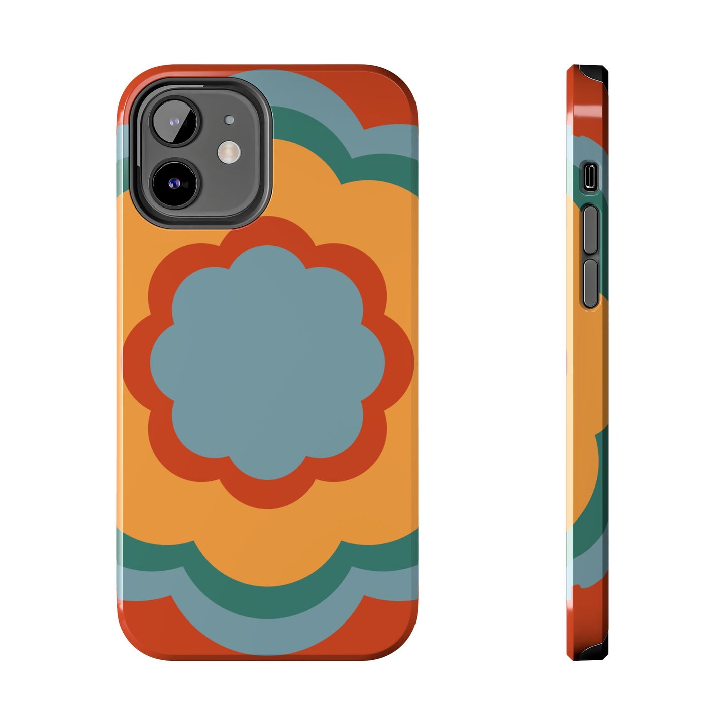 Retro Flower Power iPhone Case – Bold 70s-Inspired Design with Dual-Layer Protection