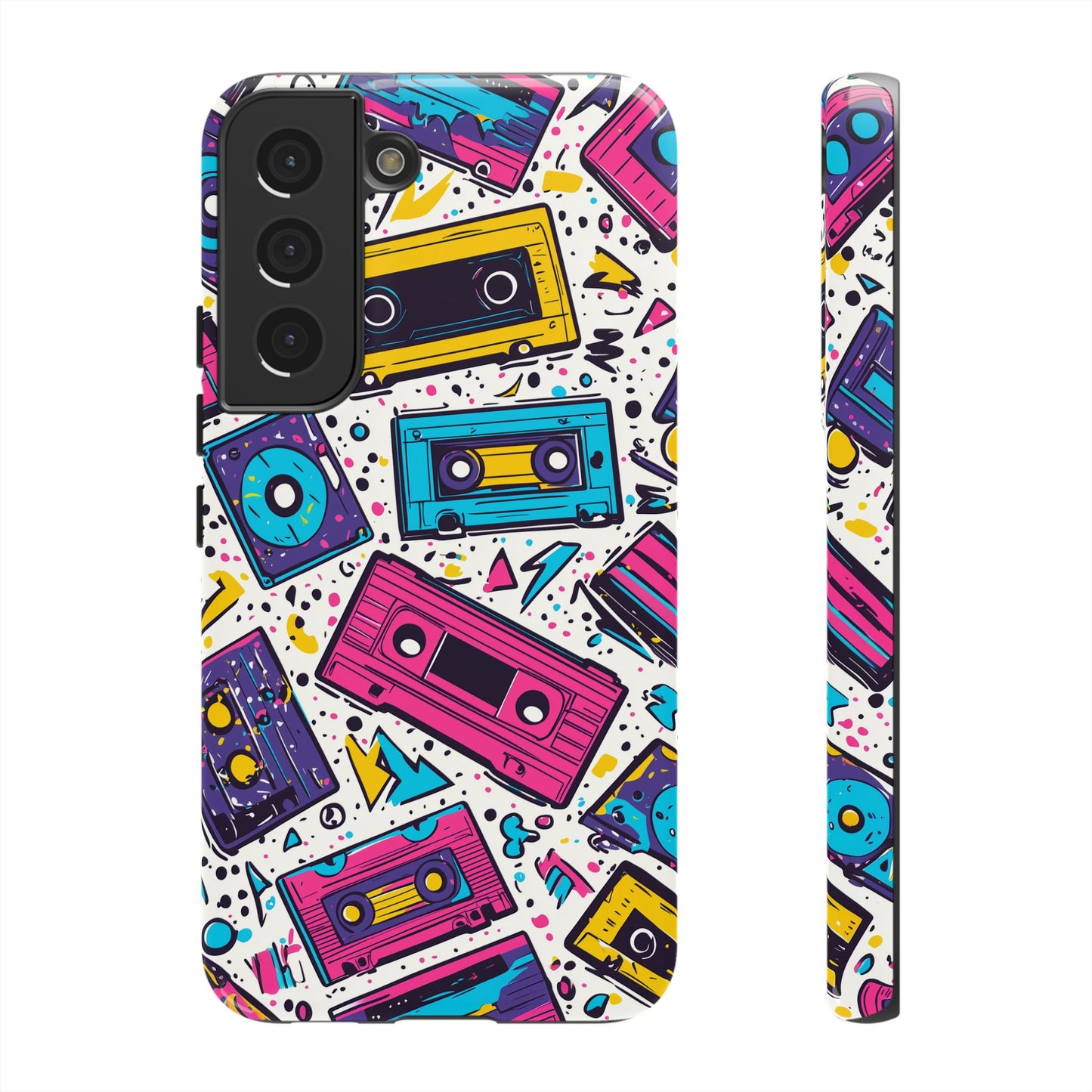 Retro Cassette Vibes Tough Samsung Galaxy  Case – Bold 80s Tape Design, Shockproof Protection