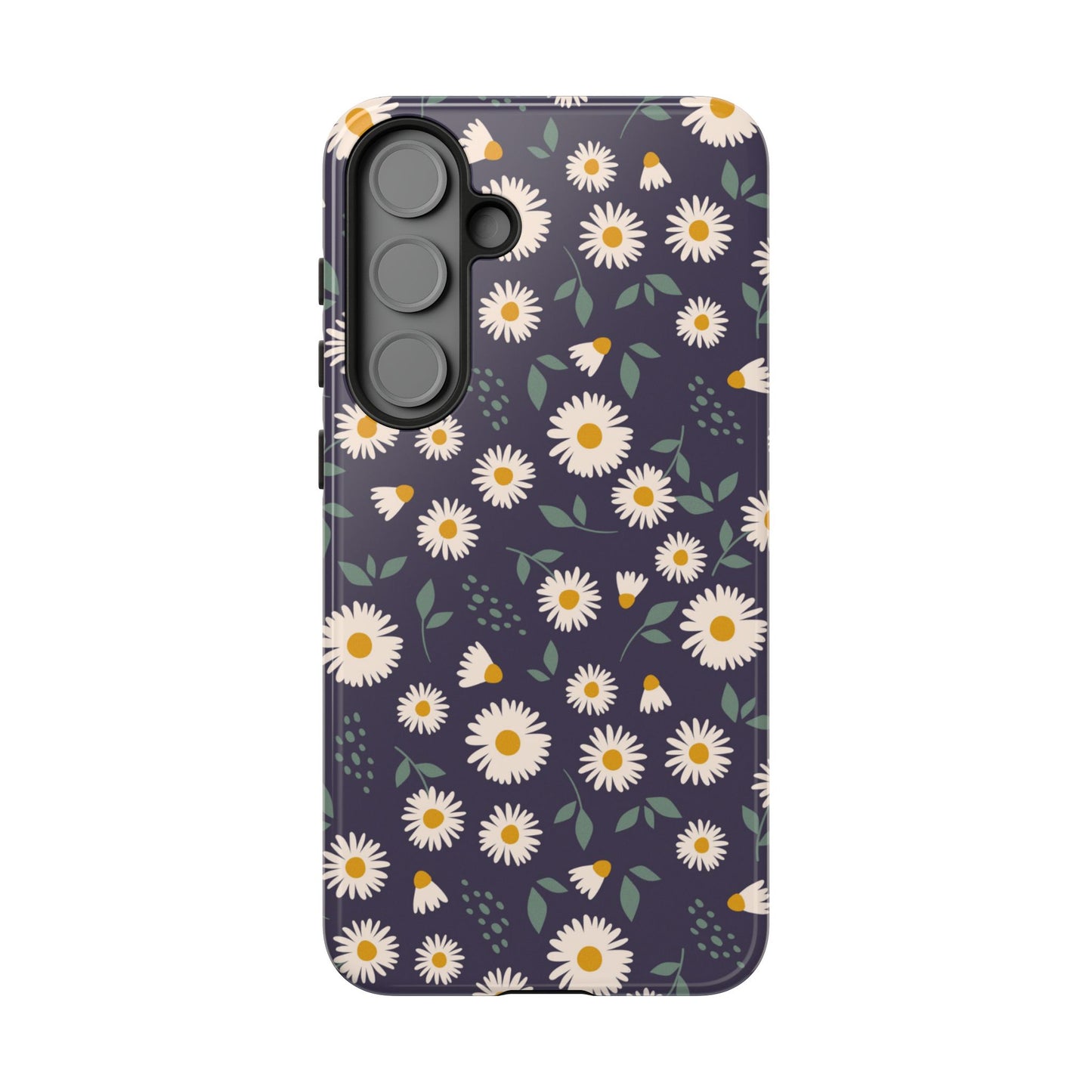 Midnight Daisy Samsung Galaxy Case – Dark Navy Floral Design, Slim and Protective