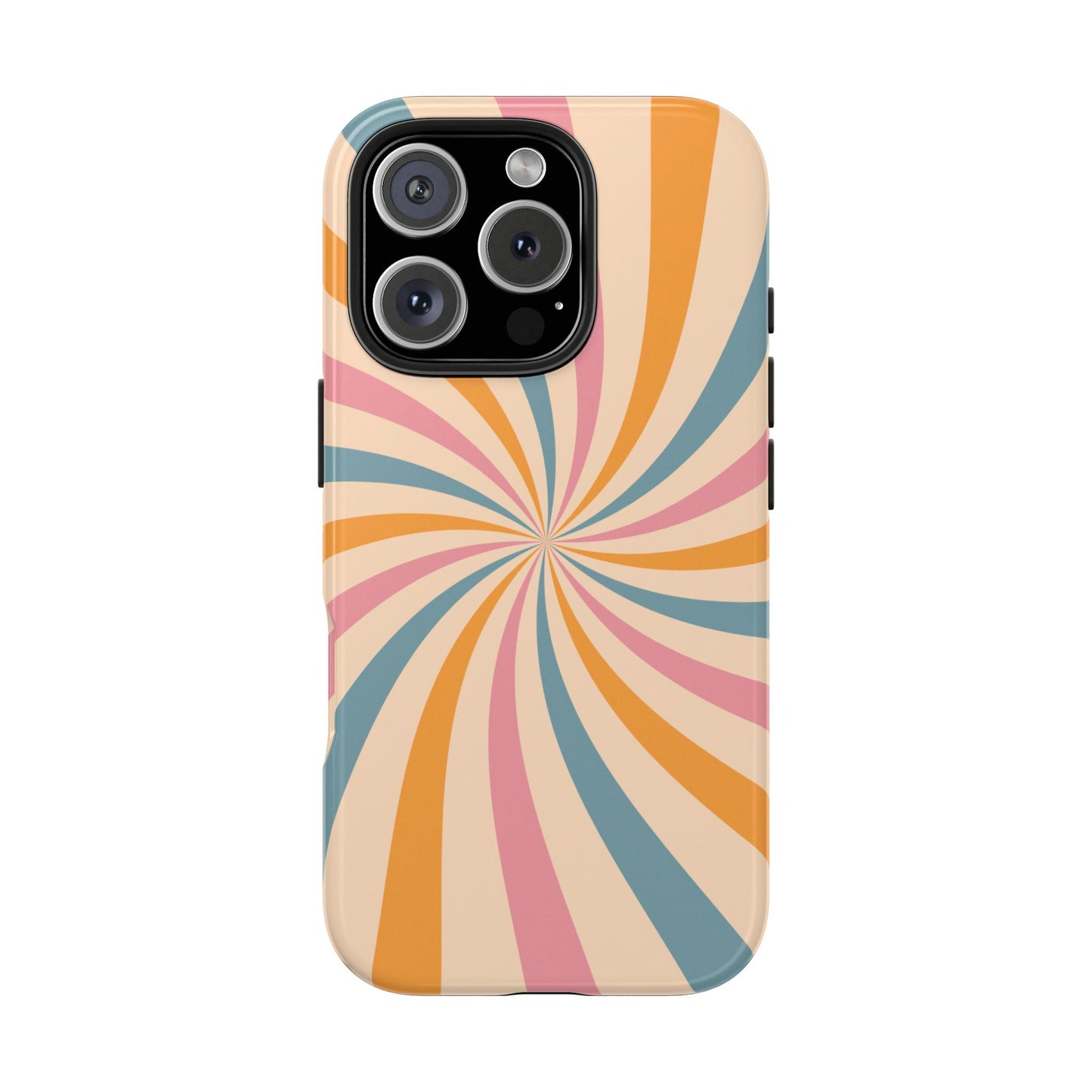 Retro Swirl Pattern iPhone Case – Bold 70s Vibe in Pink, Orange, and Teal