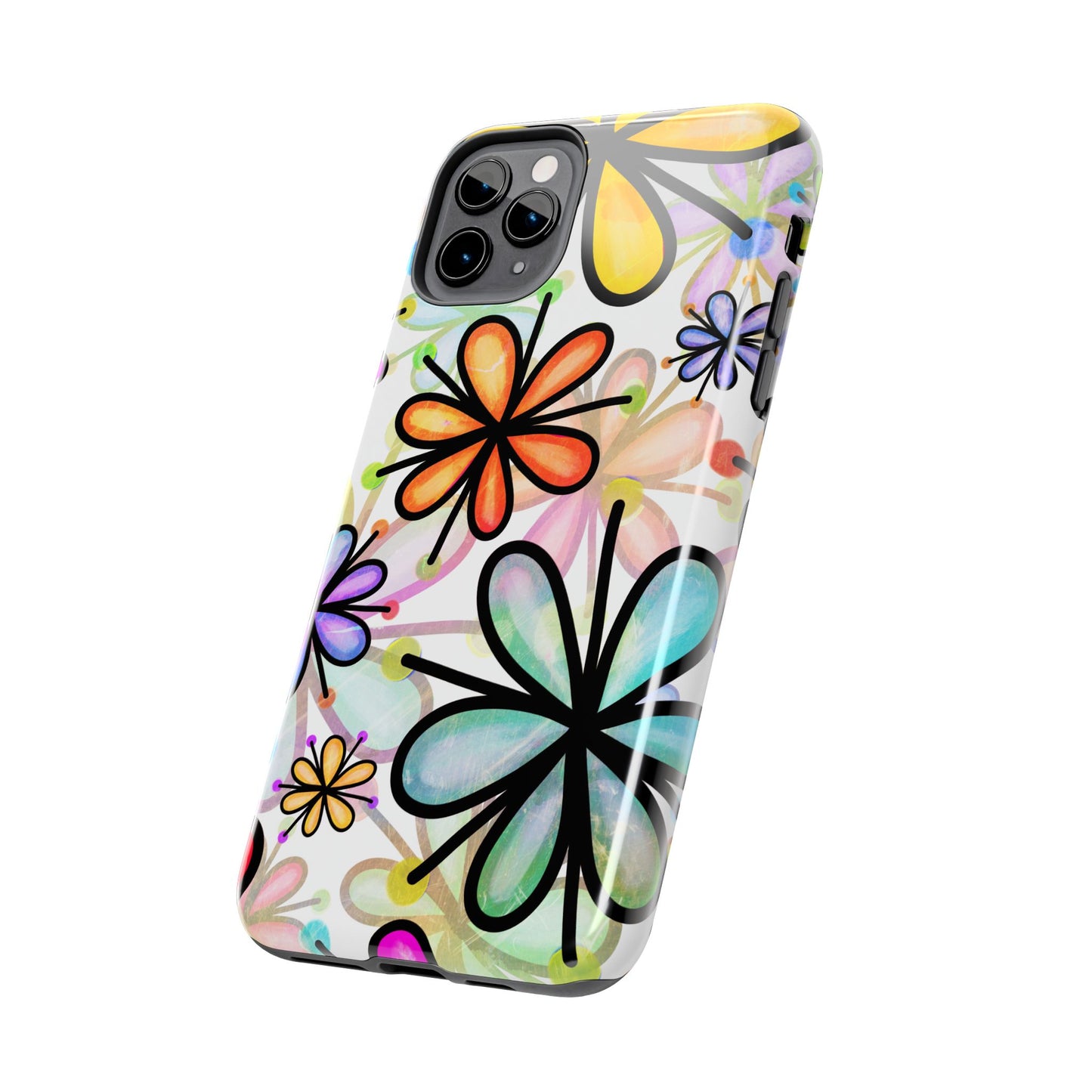 Retro Floral Pop iPhone Case – Ultra-Slim Design, High-Gloss Finish