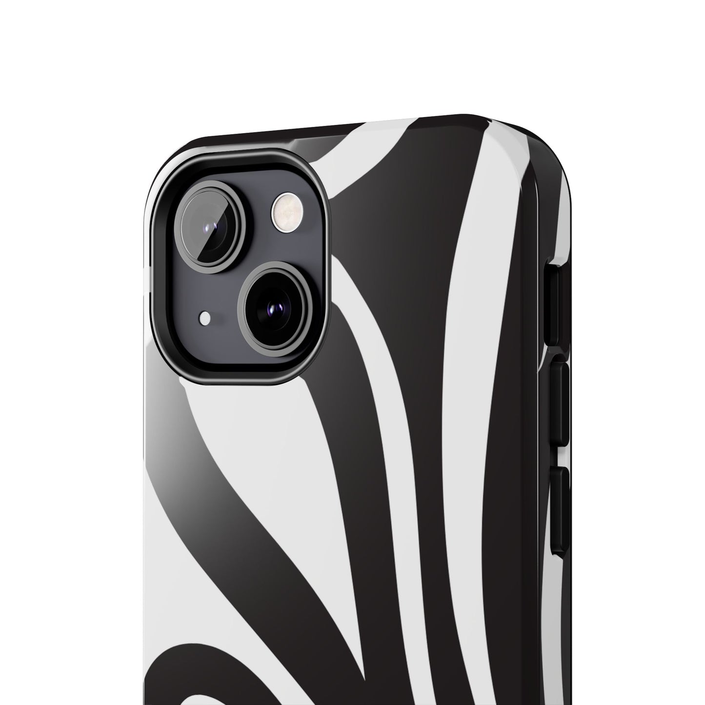 Modern Black and White Abstract Tough iPhone Case – Bold Graphic Pattern with Dual-Layer Protection