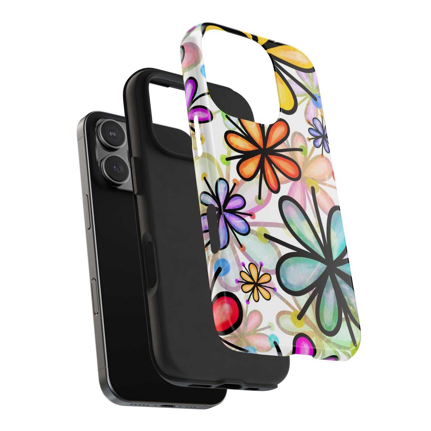 Retro Floral Pop iPhone Case – Ultra-Slim Design, High-Gloss Finish