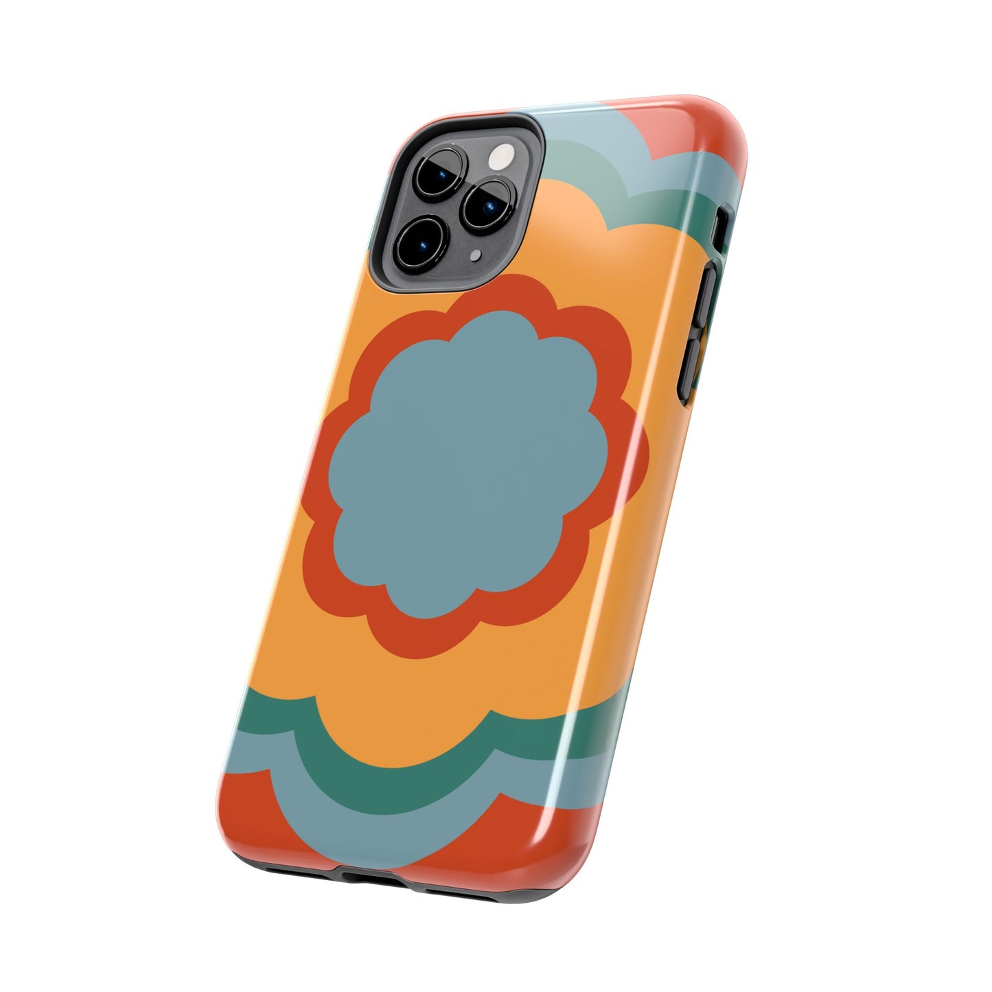 Retro Flower Power iPhone Case – Bold 70s-Inspired Design with Dual-Layer Protection