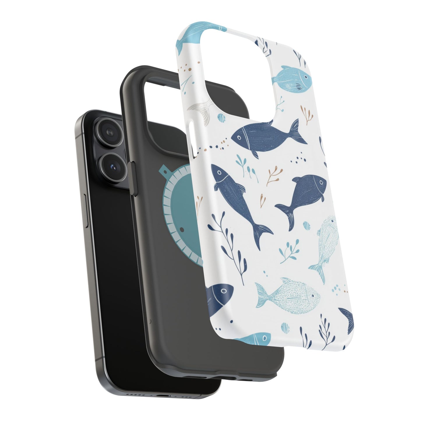 Oceanic Blue Fish Pattern - MagSafe iPhone Series Case