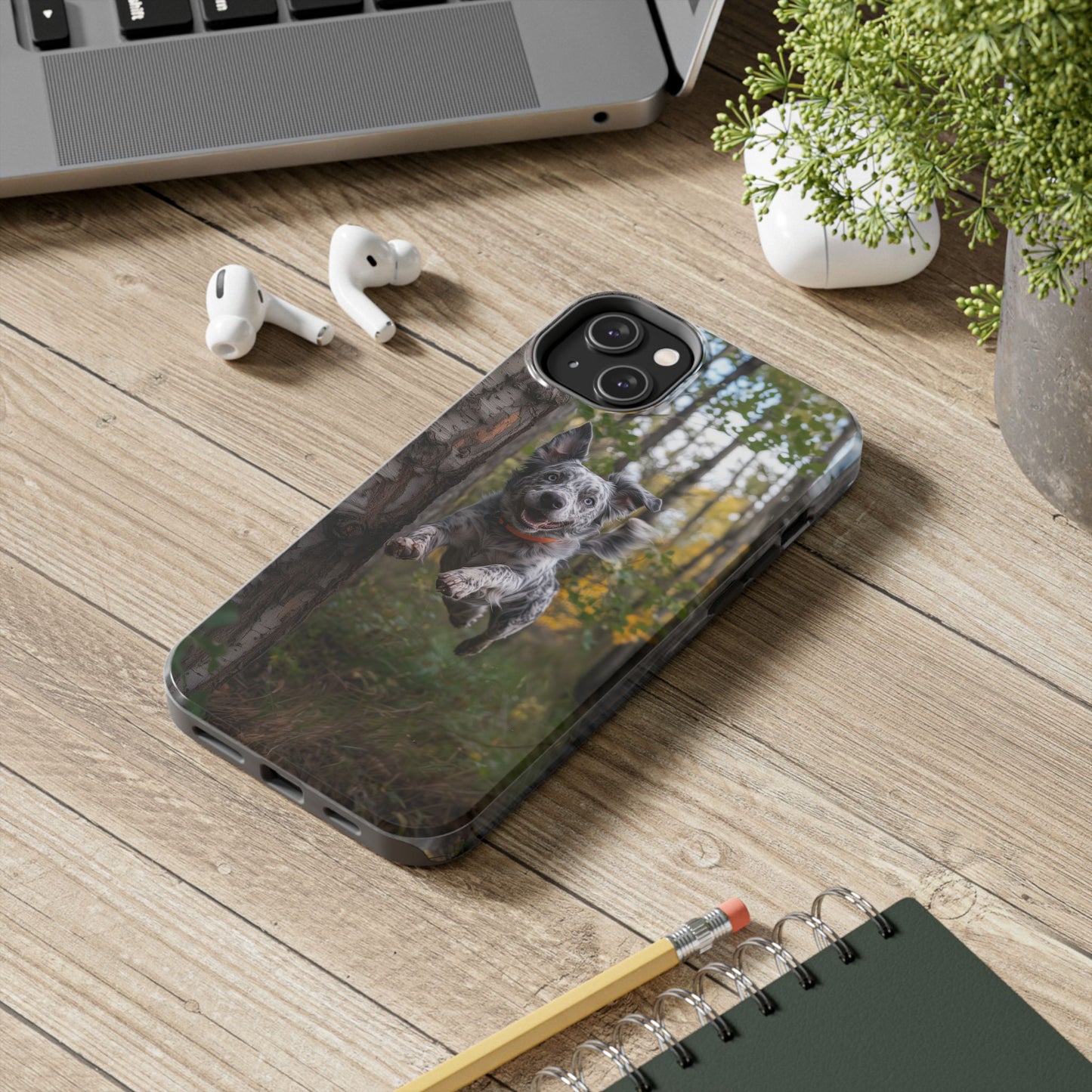 Happy Forest Dog iPhone Case – Nature-Inspired Protective Cover