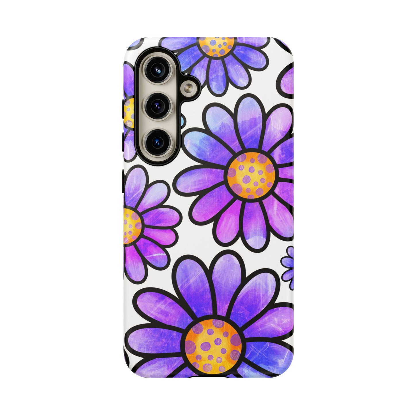Purple Daisy Delight Samsung Galaxy Case – Slim Profile, Glossy Finish