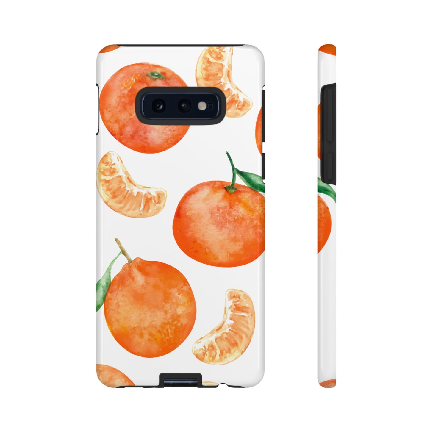 Tangerine Dreams Tough Samsung Galaxy Case – Watercolor Orange Design, Shockproof Dual Protection