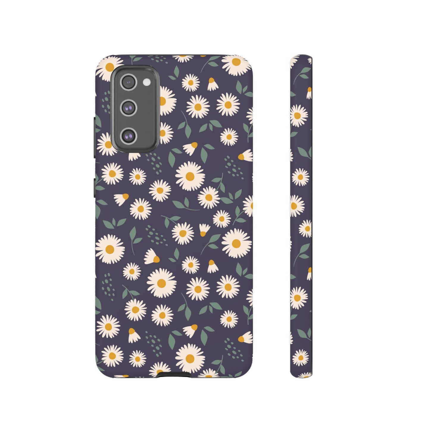 Midnight Daisy Samsung Galaxy Case – Dark Navy Floral Design, Slim and Protective