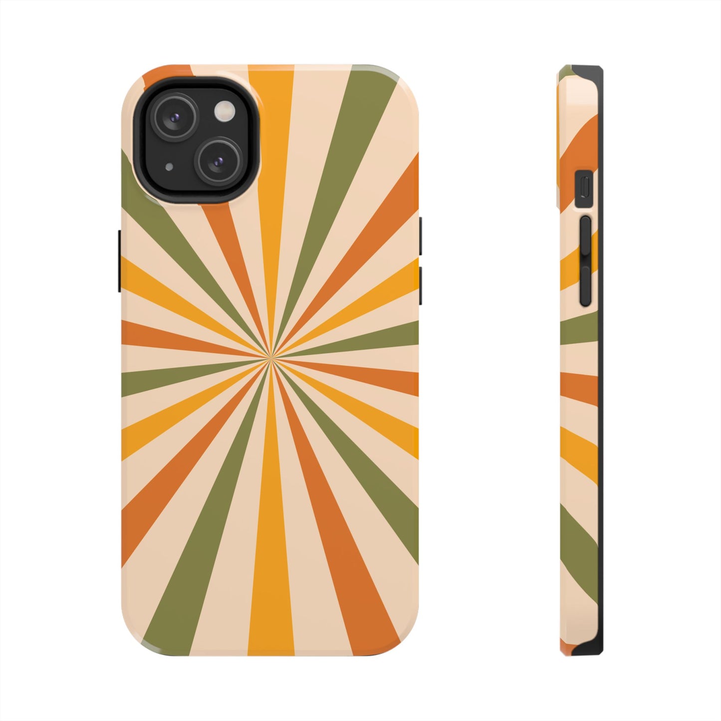 Retro Sunburst iPhone Case – Bold Geometric Design, Durable Shockproof Protection