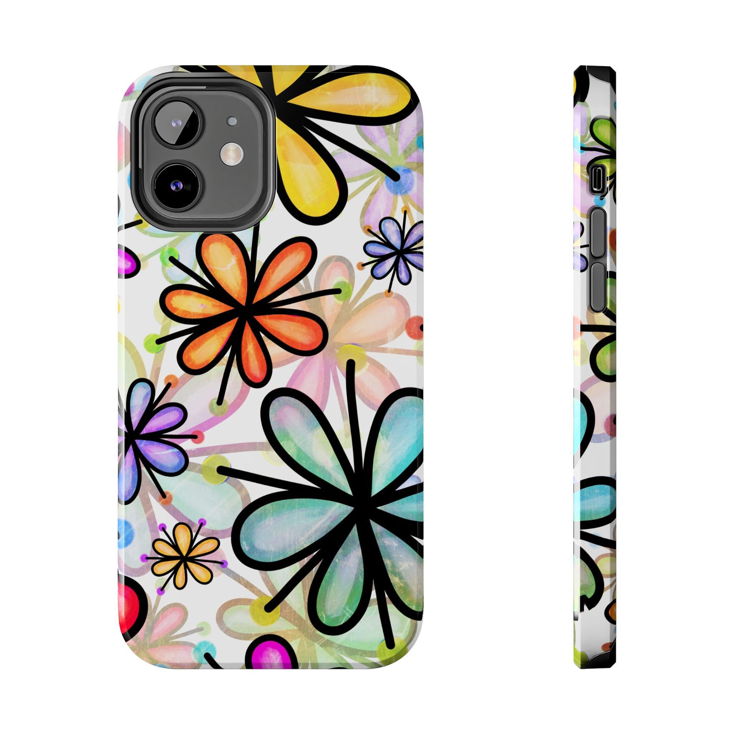 Retro Floral Pop iPhone Case – Ultra-Slim Design, High-Gloss Finish