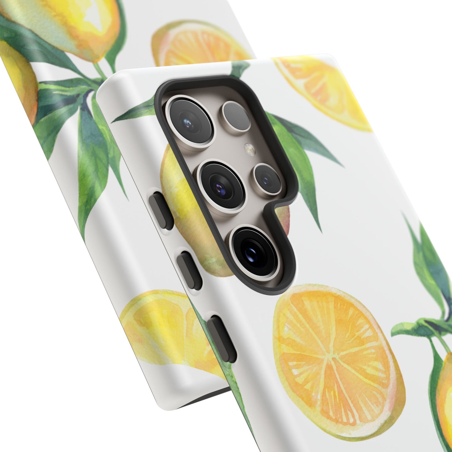 Lemon Grove Watercolor Tough Samsung Galaxy  Case – Fresh Citrus Design, Dual-Layer Protection