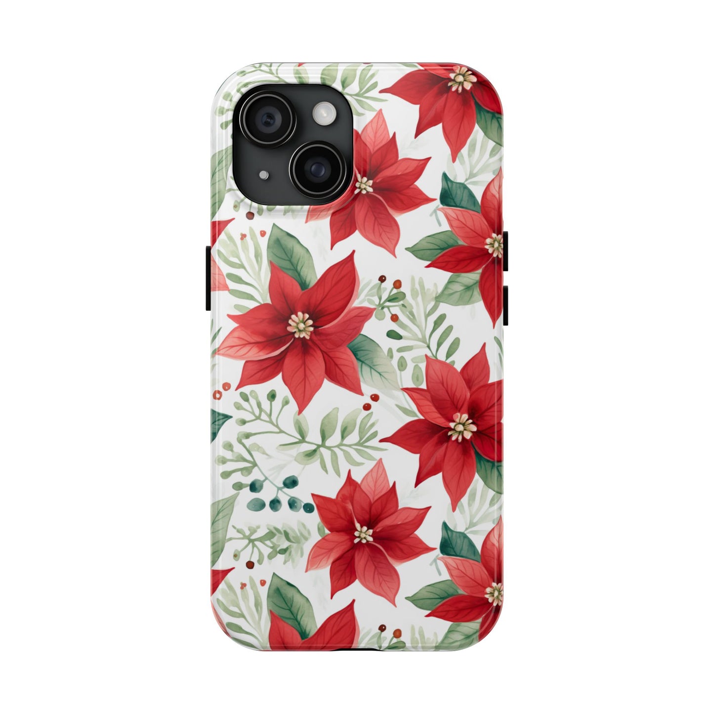 Festive Poinsettia Holiday Pattern – iPhone Series Case