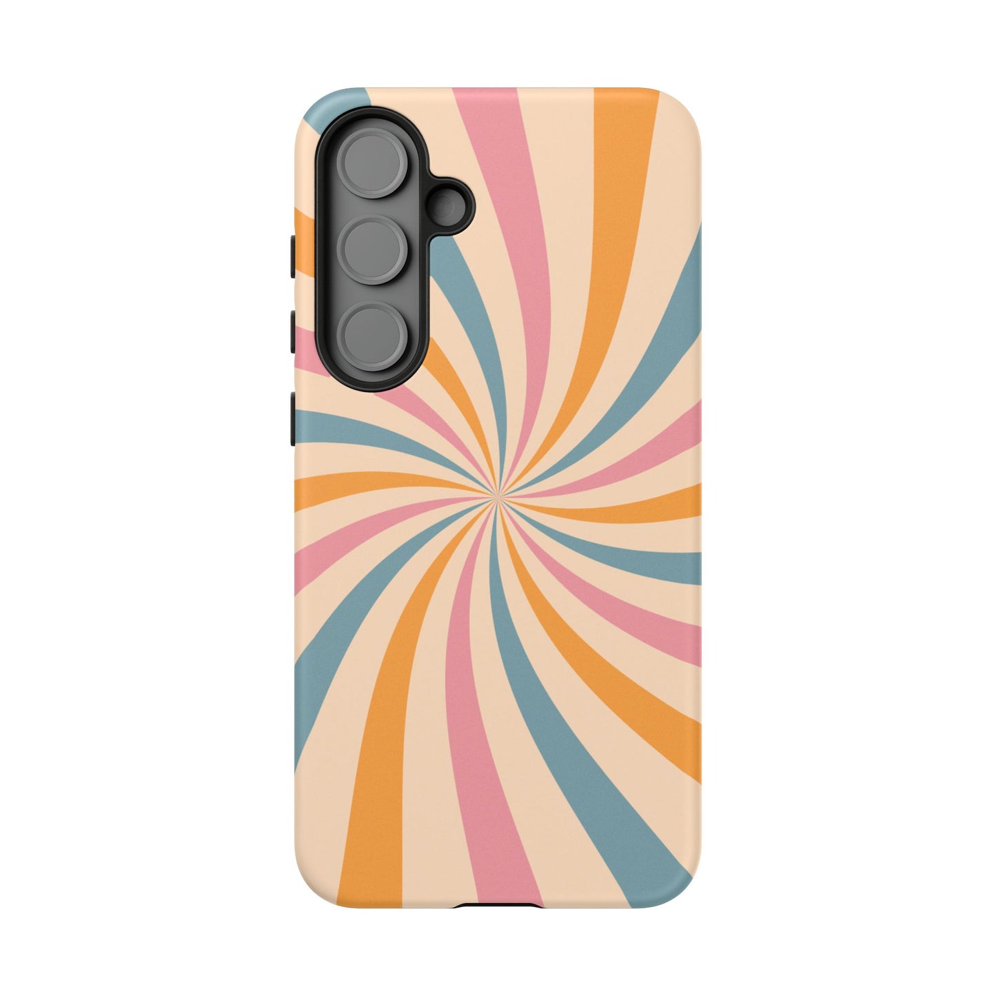 Retro Swirl Pattern Samsung Galaxy Case – Bold 70s Vibe in Pink, Orange, and Teal