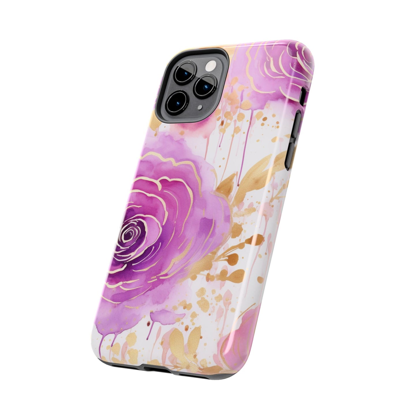 Radiant Purple & Gold Floral - iPhone Series Case