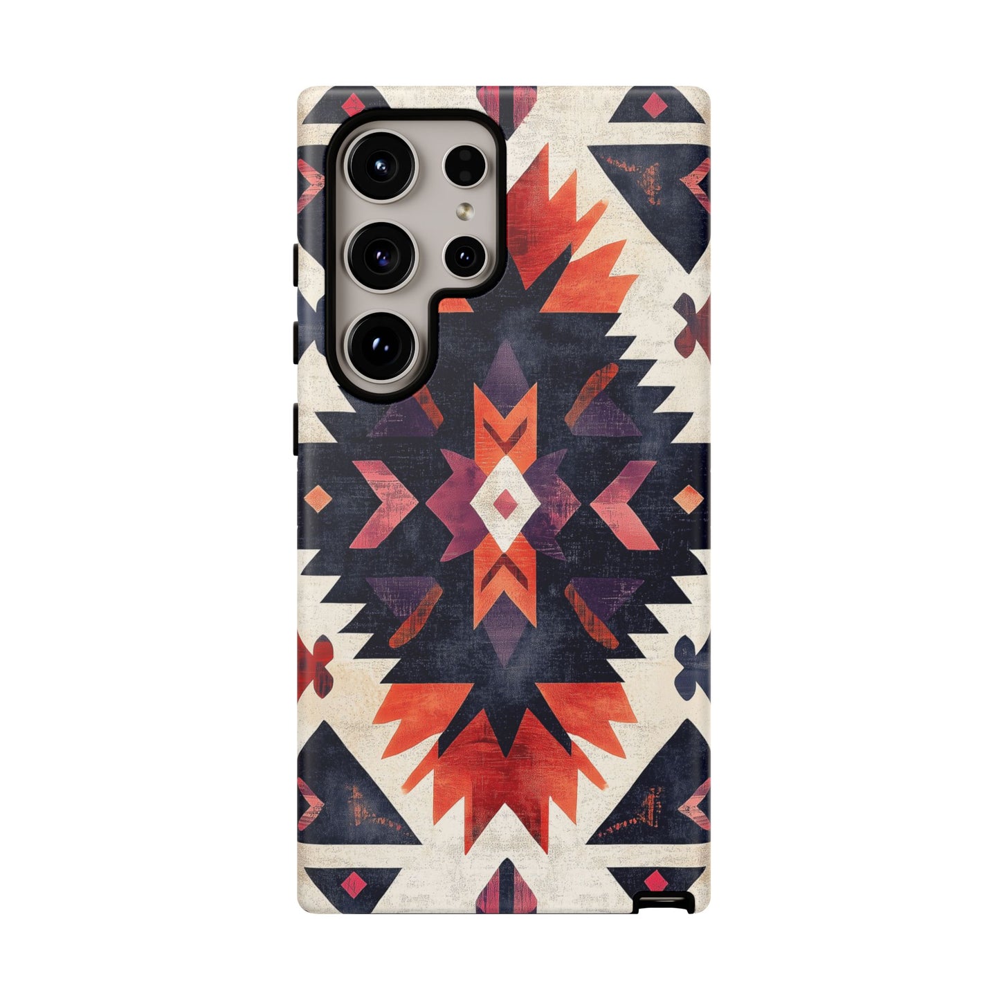 Boho Tribal Starburst Tough Samsung Galaxy  Case – Vibrant Geometric Design, Dual-Layer Protection