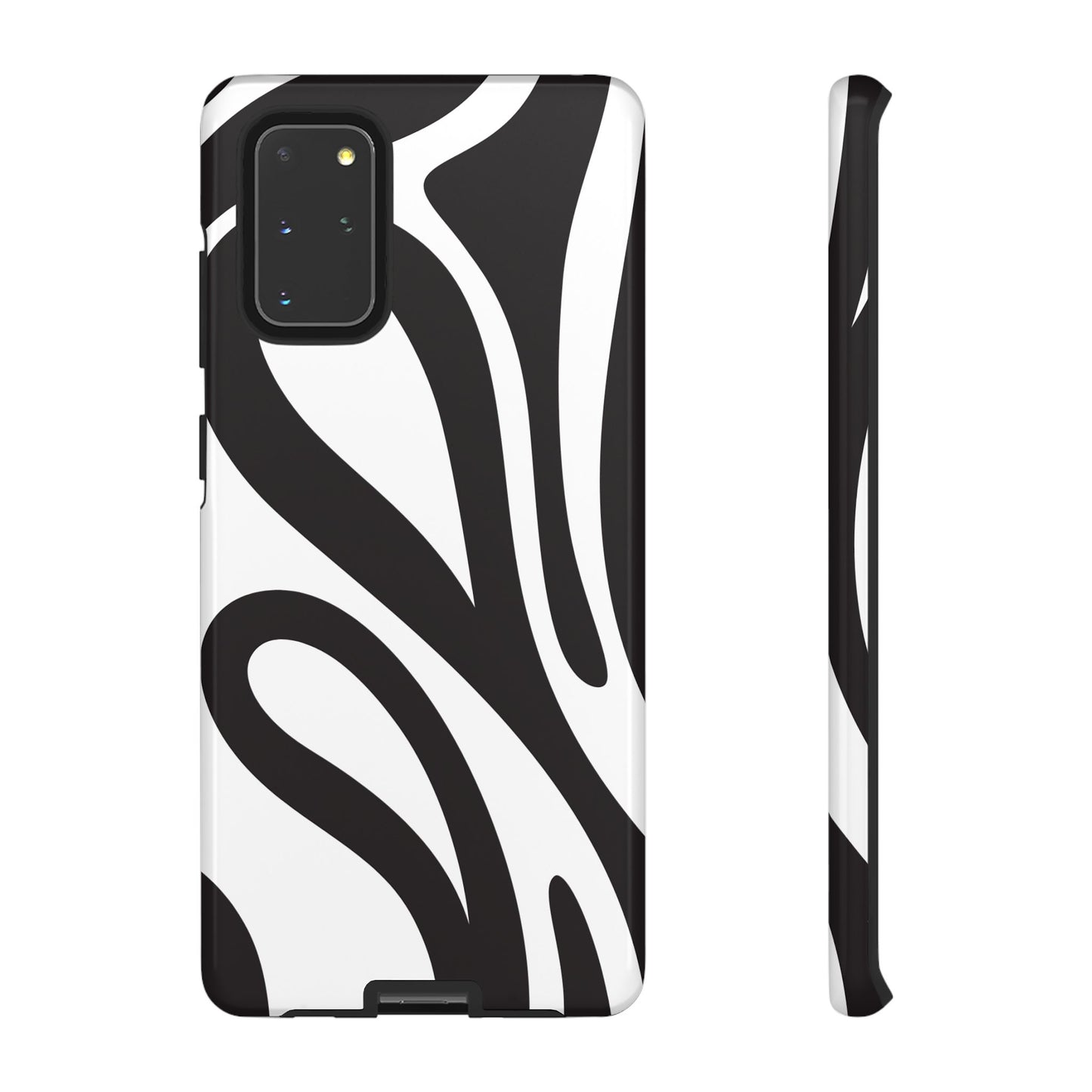 Modern Black and White Abstract Tough Samsung Galaxy Case – Bold Graphic Pattern with Dual-Layer Protection