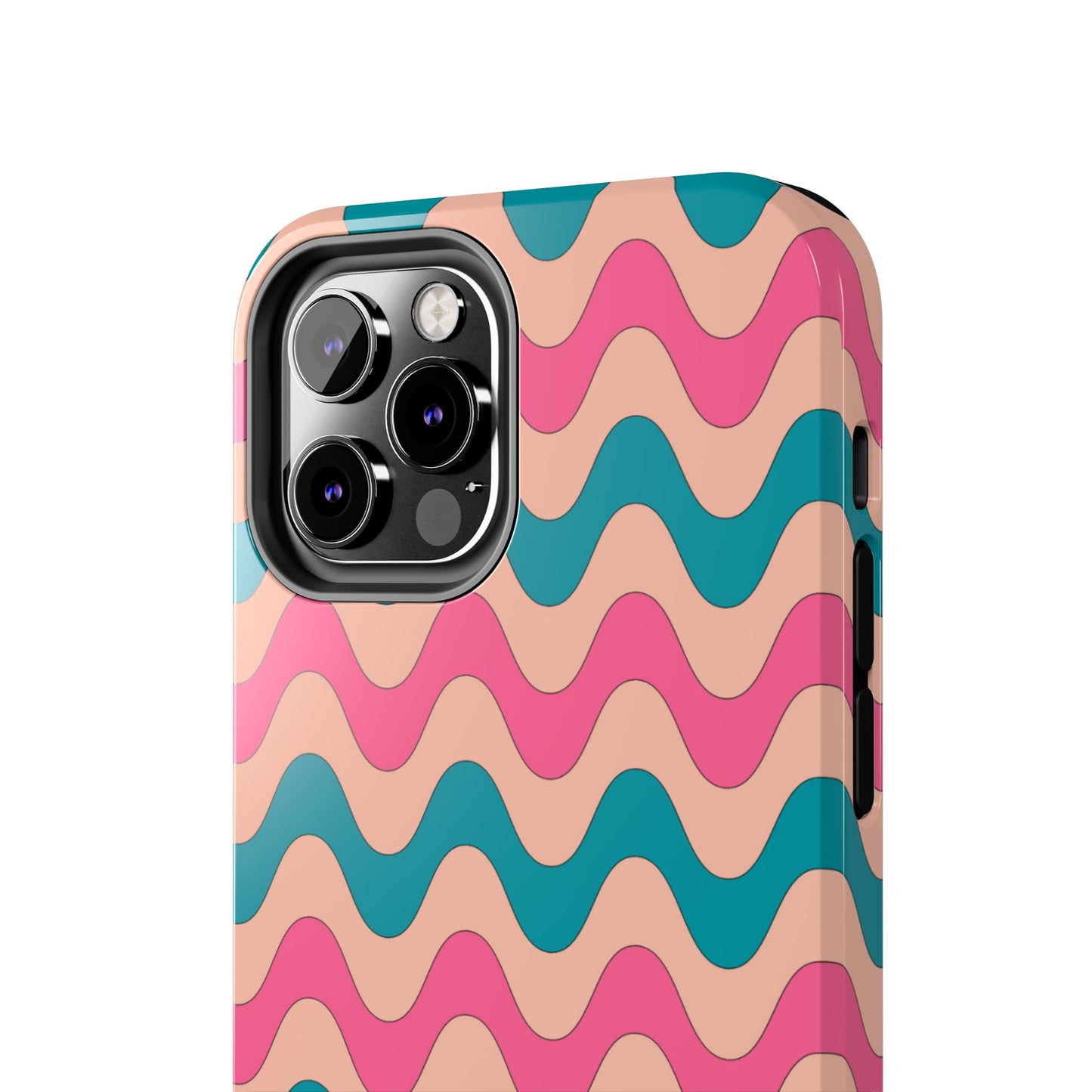 Retro Waves Pattern iPhone Case – Shockproof Design with Dual-Layer Protection