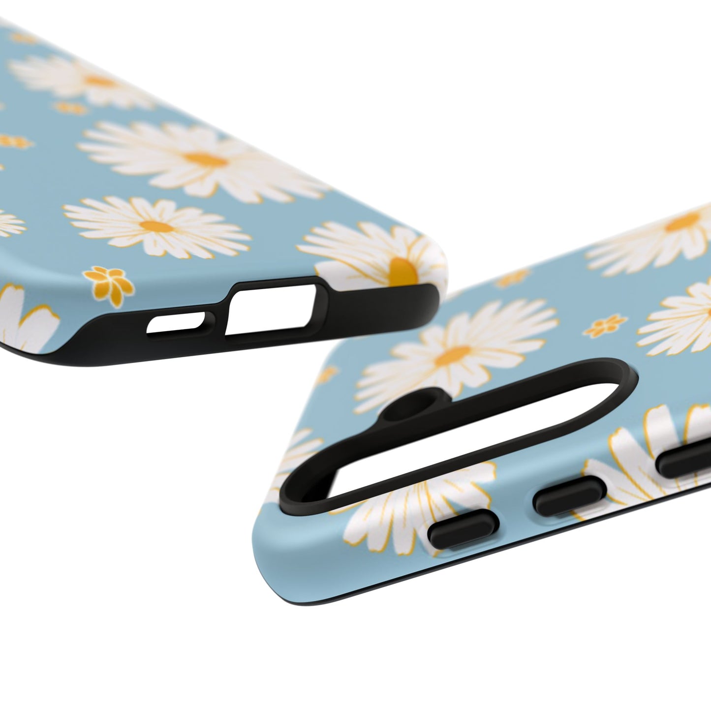 Bright Daisy Samsung Galaxy Case – Light Blue Background, Shockproof and Slim Design