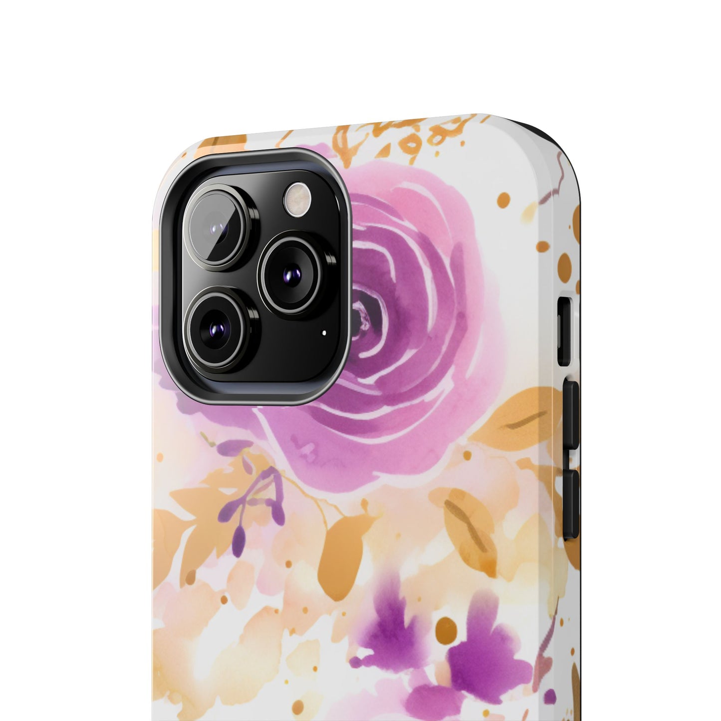Soft Purple & Gold Floral Splash - iPhone Series Case