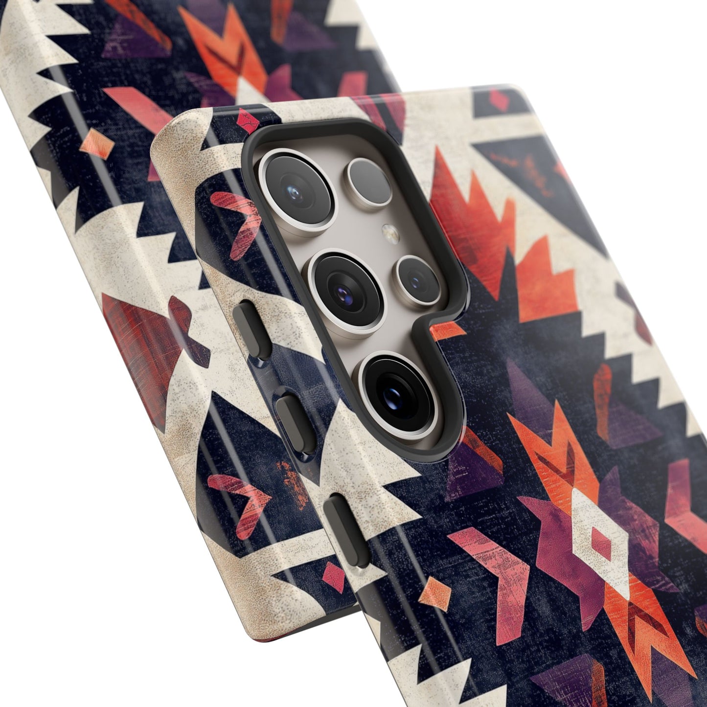 Boho Tribal Starburst Tough Samsung Galaxy  Case – Vibrant Geometric Design, Dual-Layer Protection