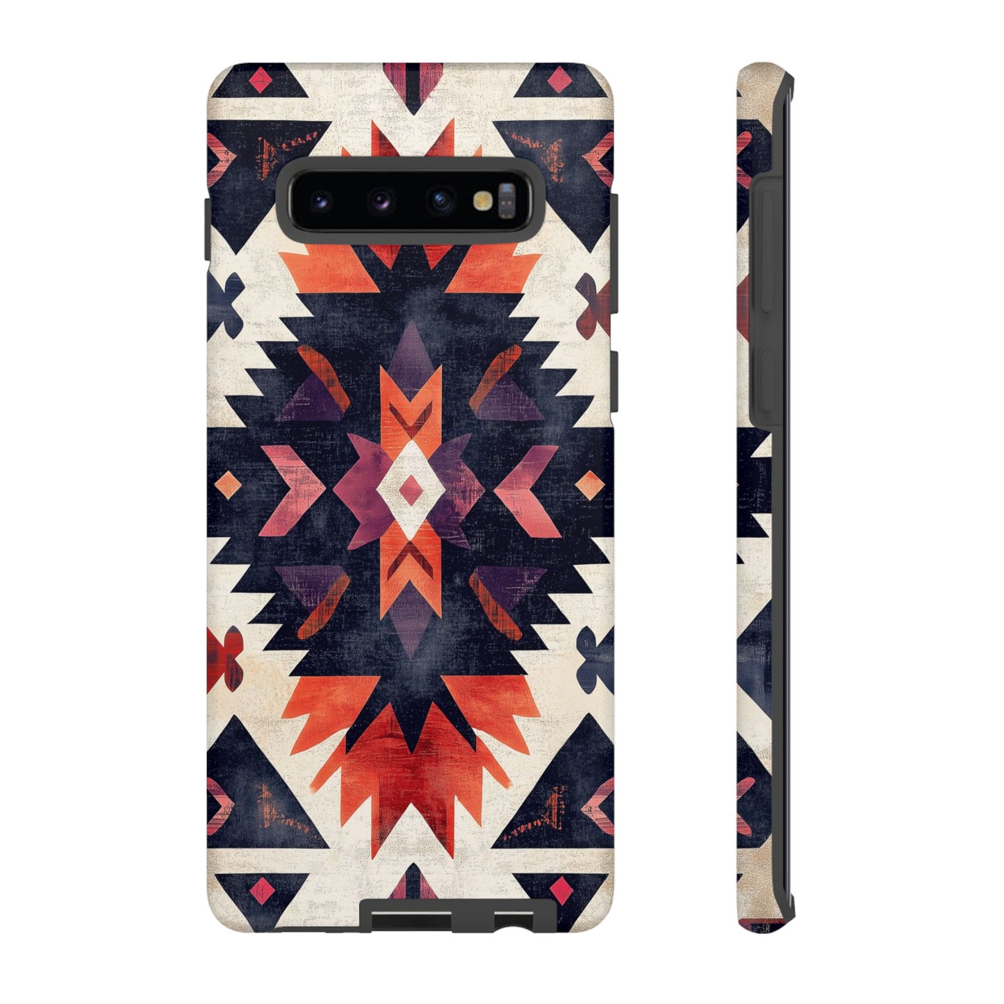 Boho Tribal Starburst Tough Samsung Galaxy  Case – Vibrant Geometric Design, Dual-Layer Protection