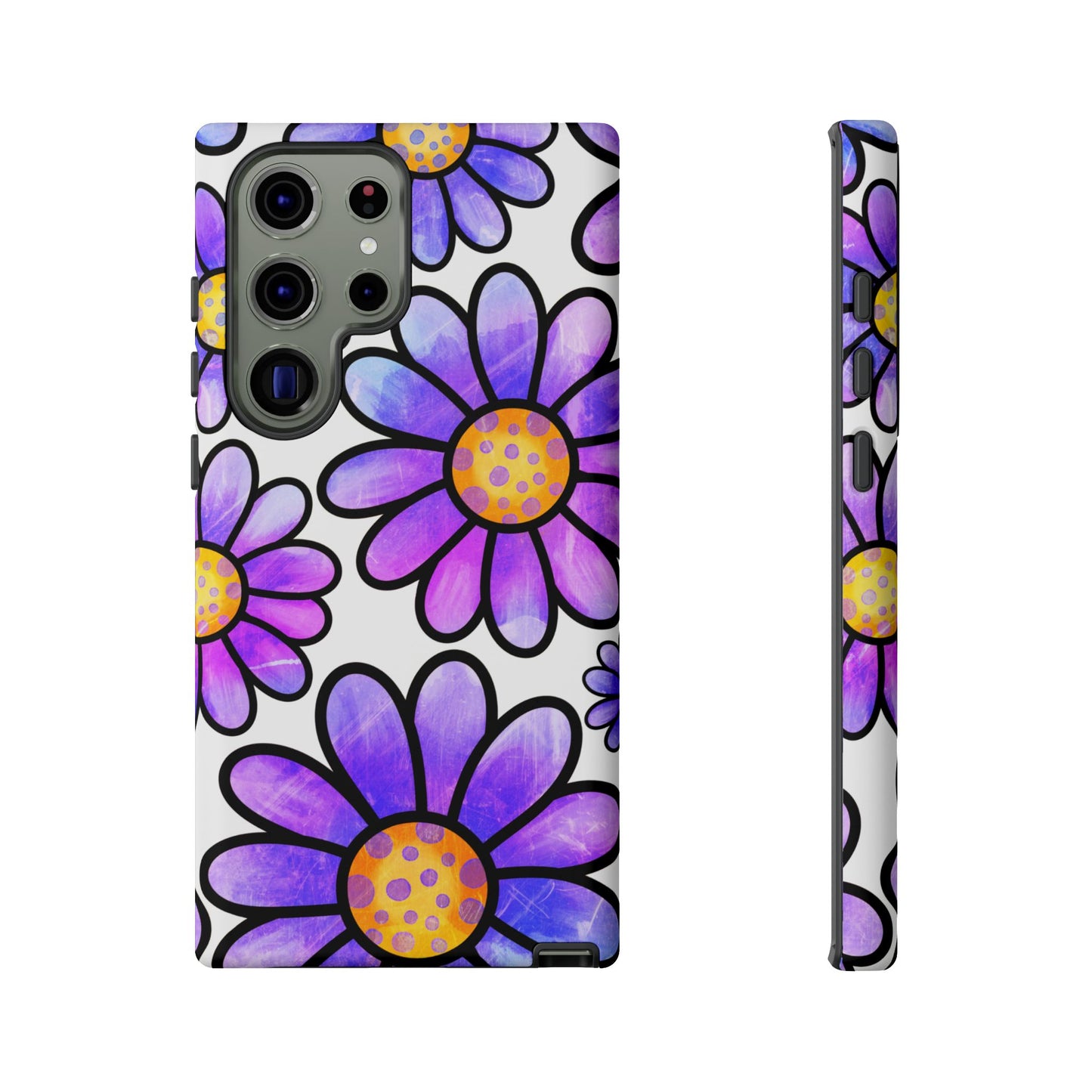 Purple Daisy Delight Samsung Galaxy Case – Slim Profile, Glossy Finish