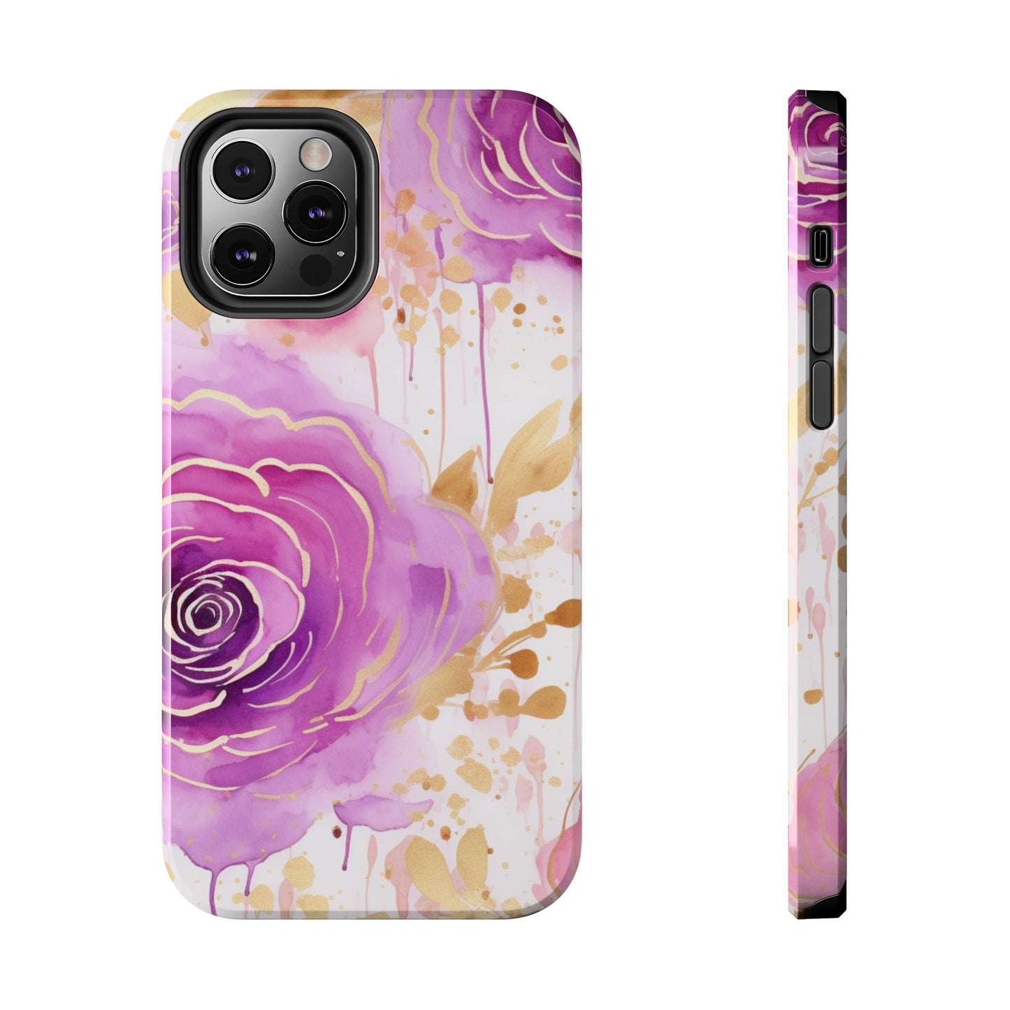 Radiant Purple & Gold Floral - iPhone Series Case