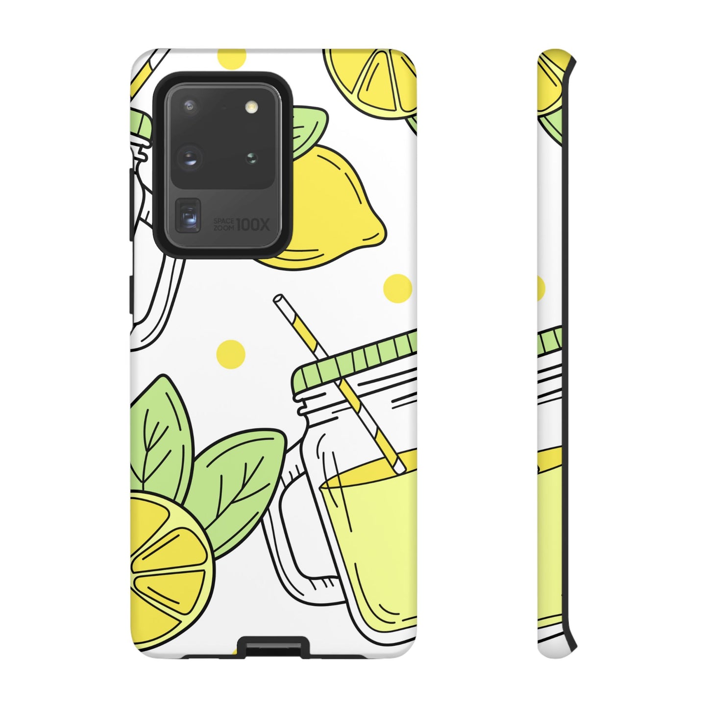 Lemonade Love Tough Samsung Galaxy Case – Fun Lemon Mason Jar Design, Dual-Layer Protection