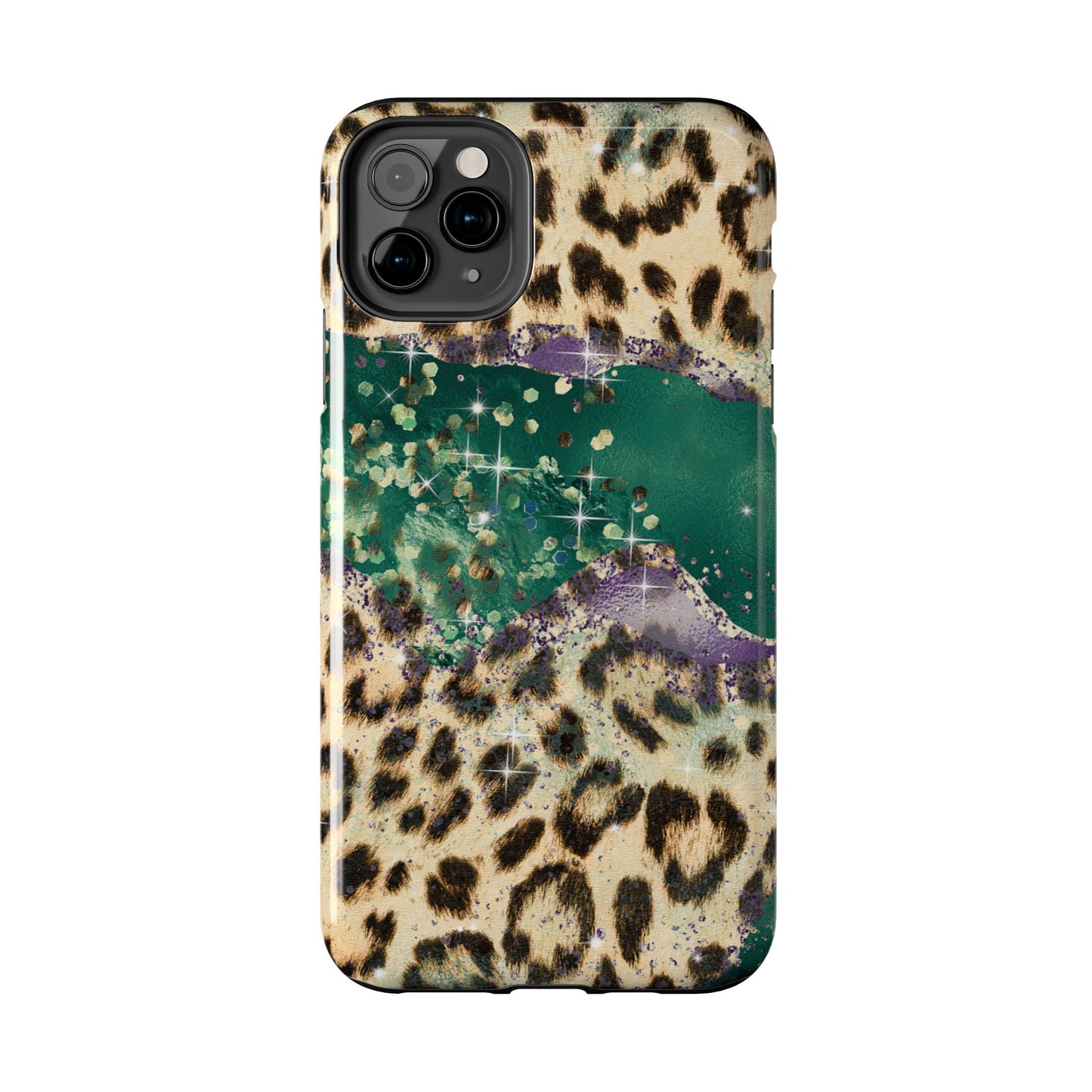 Emerald Glitter Leopard Print - iPhone Series Case