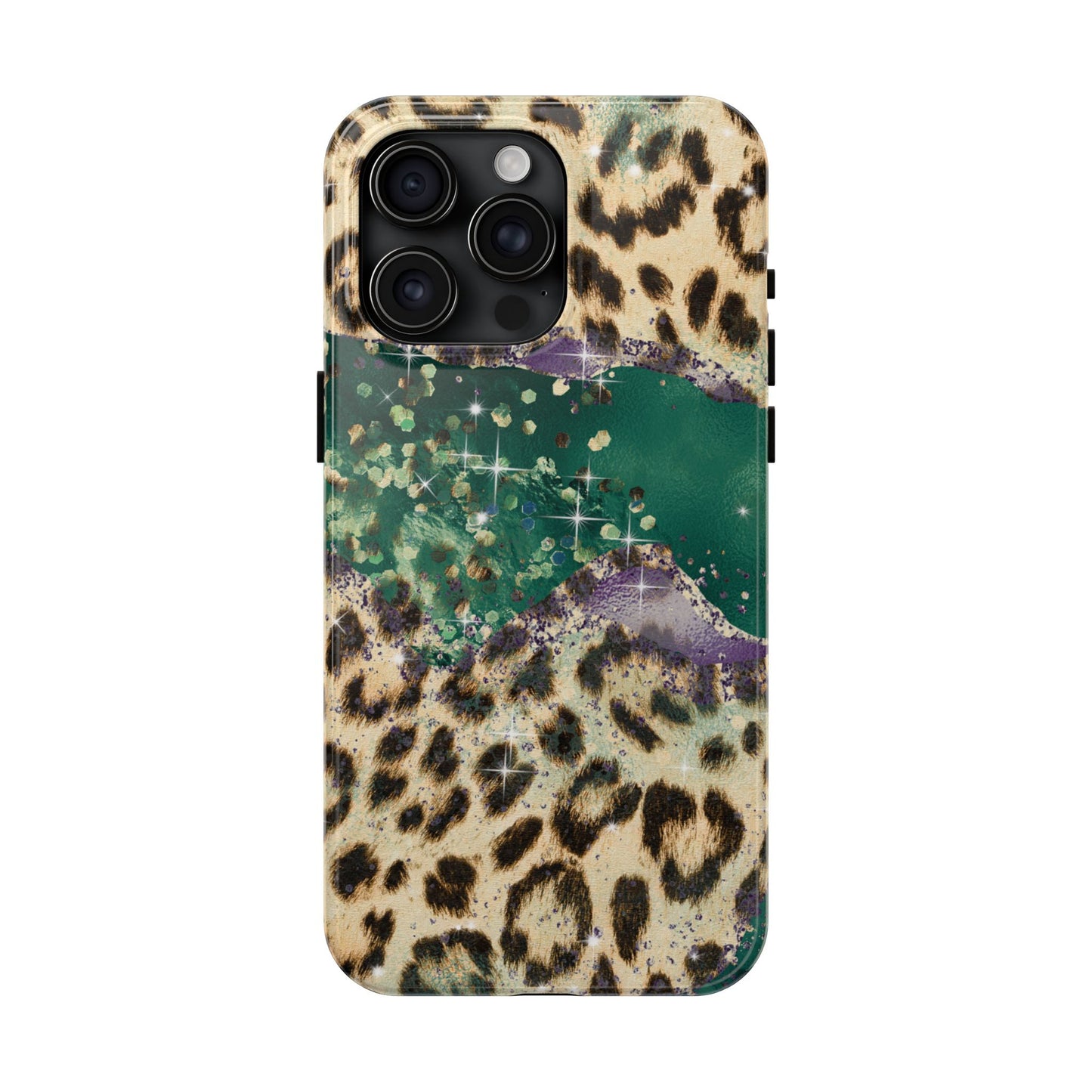 Emerald Glitter Leopard Print - iPhone Series Case