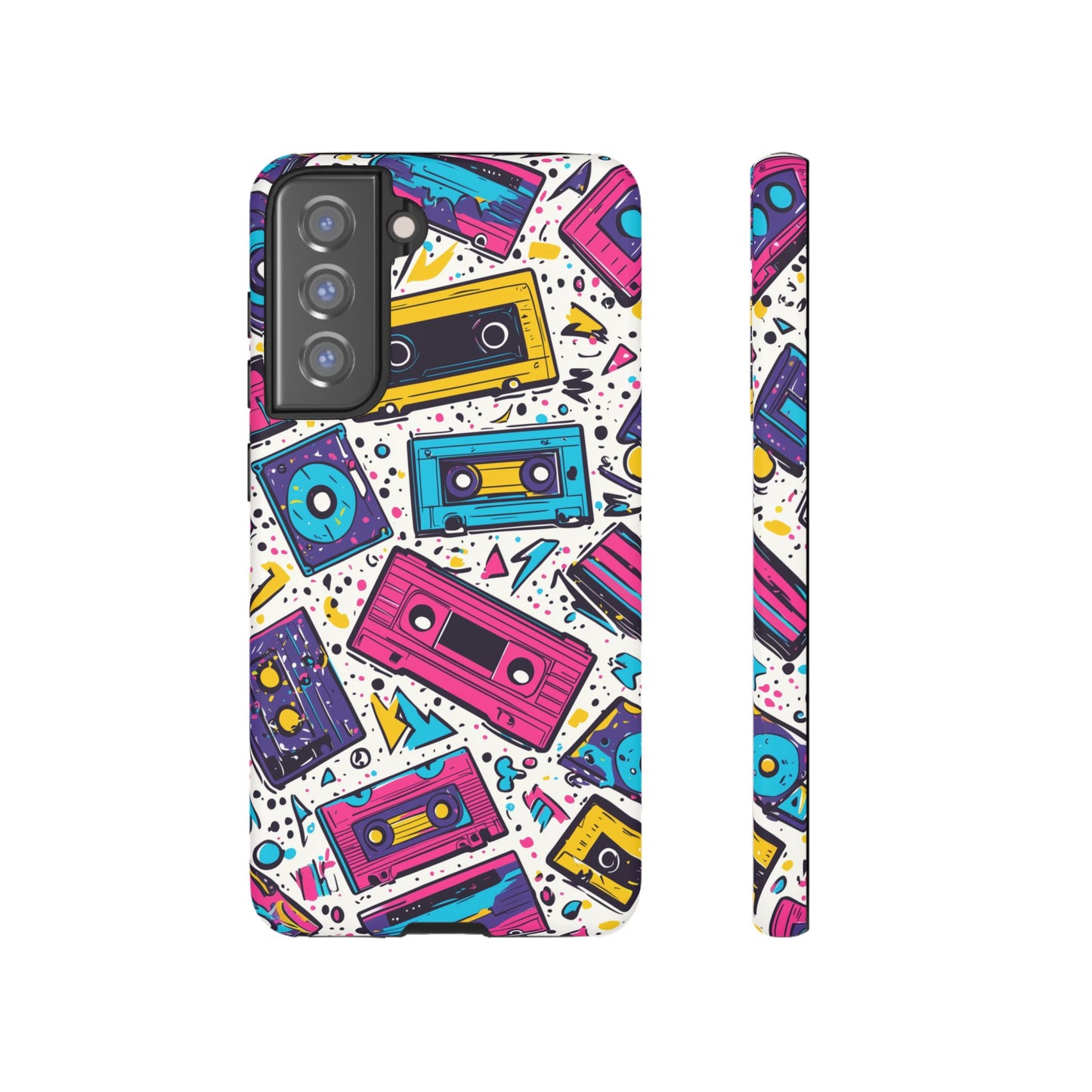 Retro Cassette Vibes Tough Samsung Galaxy  Case – Bold 80s Tape Design, Shockproof Protection