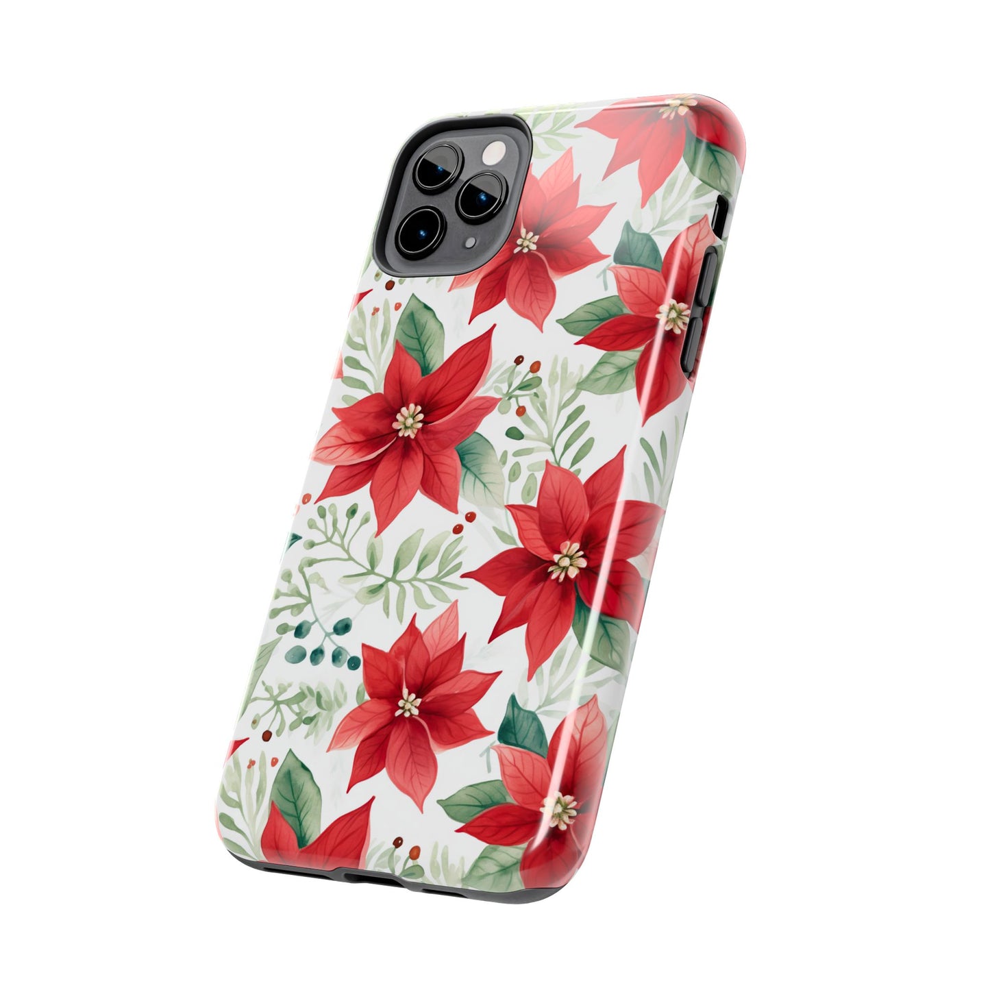 Festive Poinsettia Holiday Pattern – iPhone Series Case